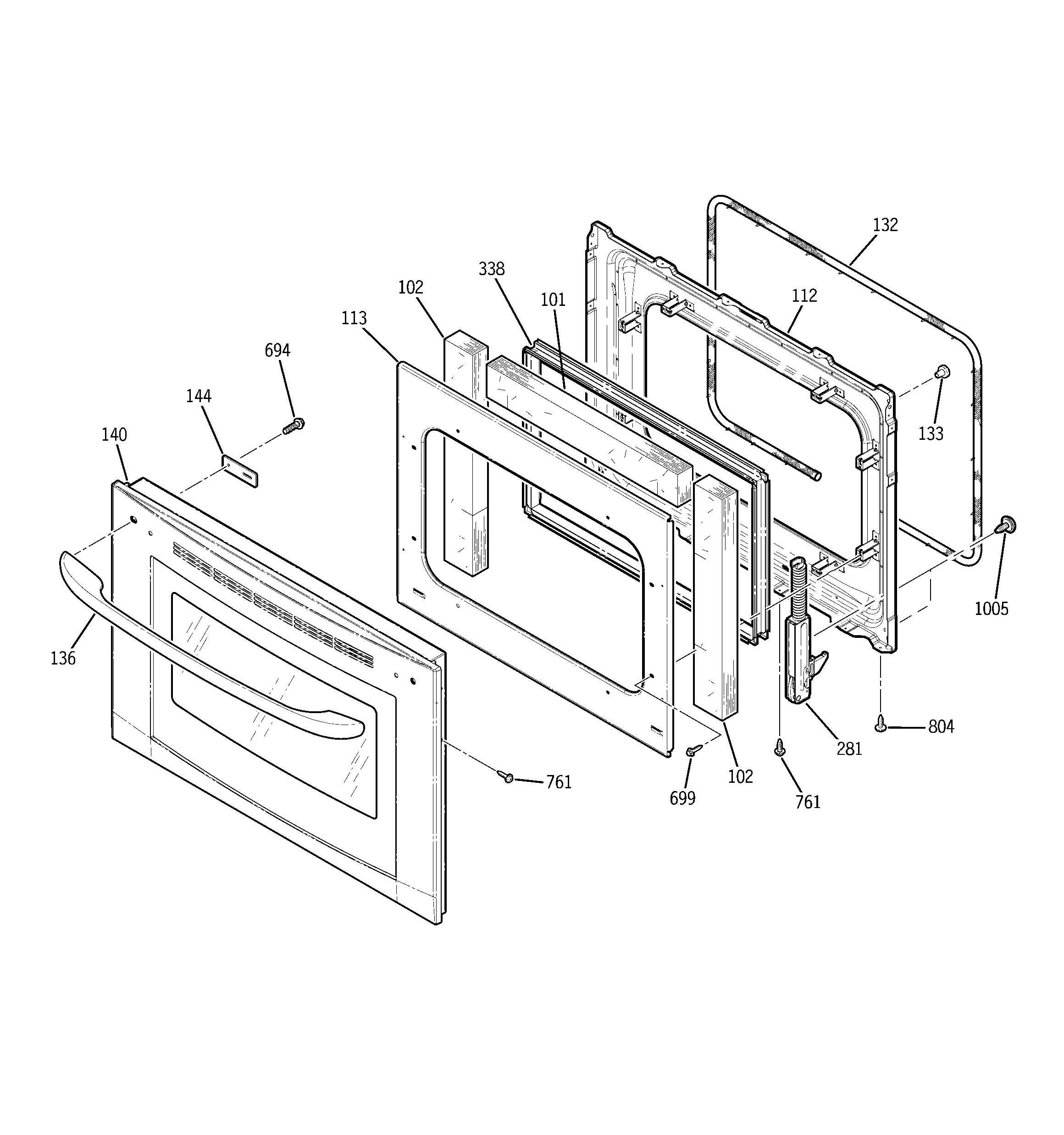 Kenmore 91147712201 door diagram