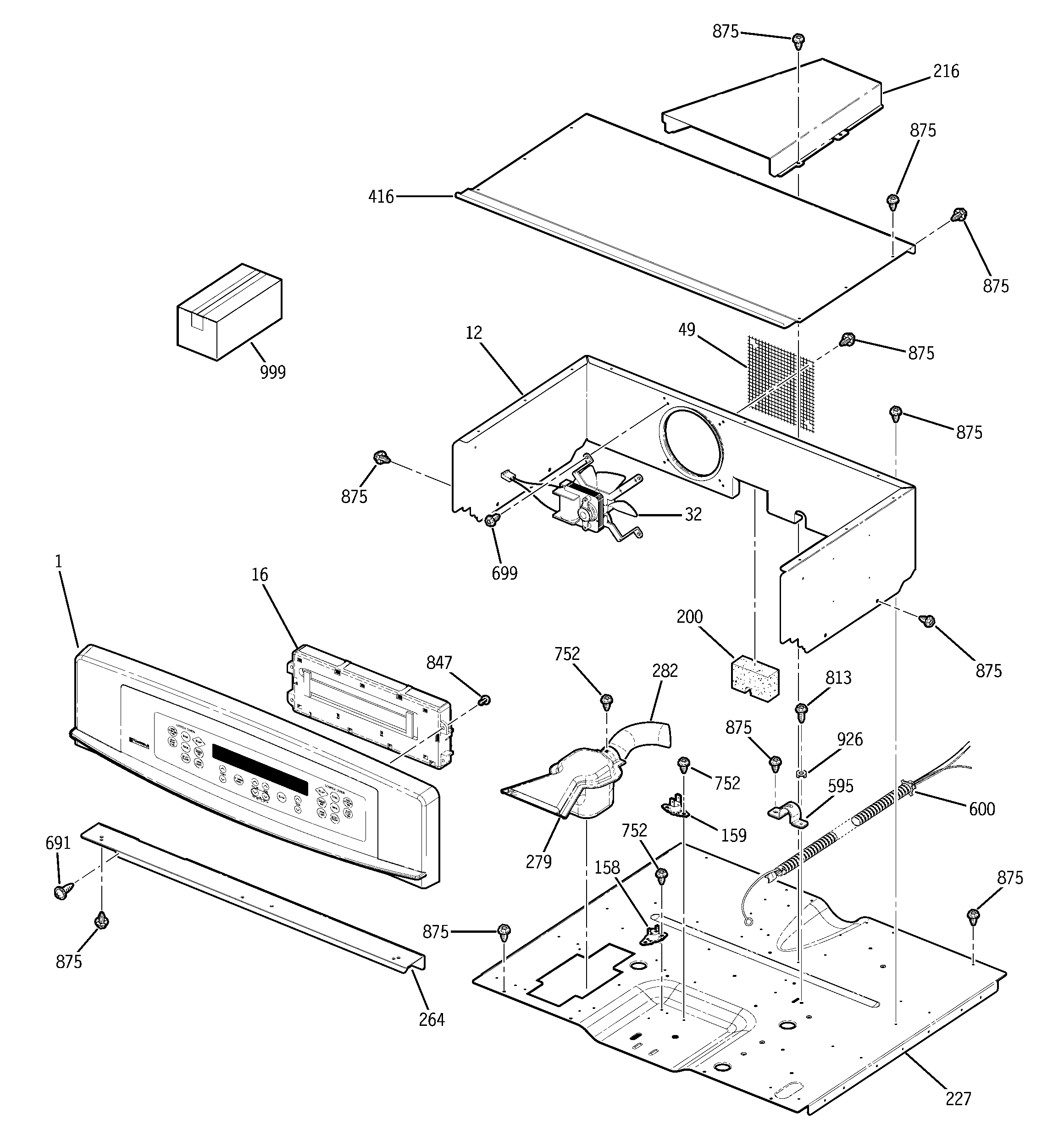 Kenmore 91147742201 control panel diagram