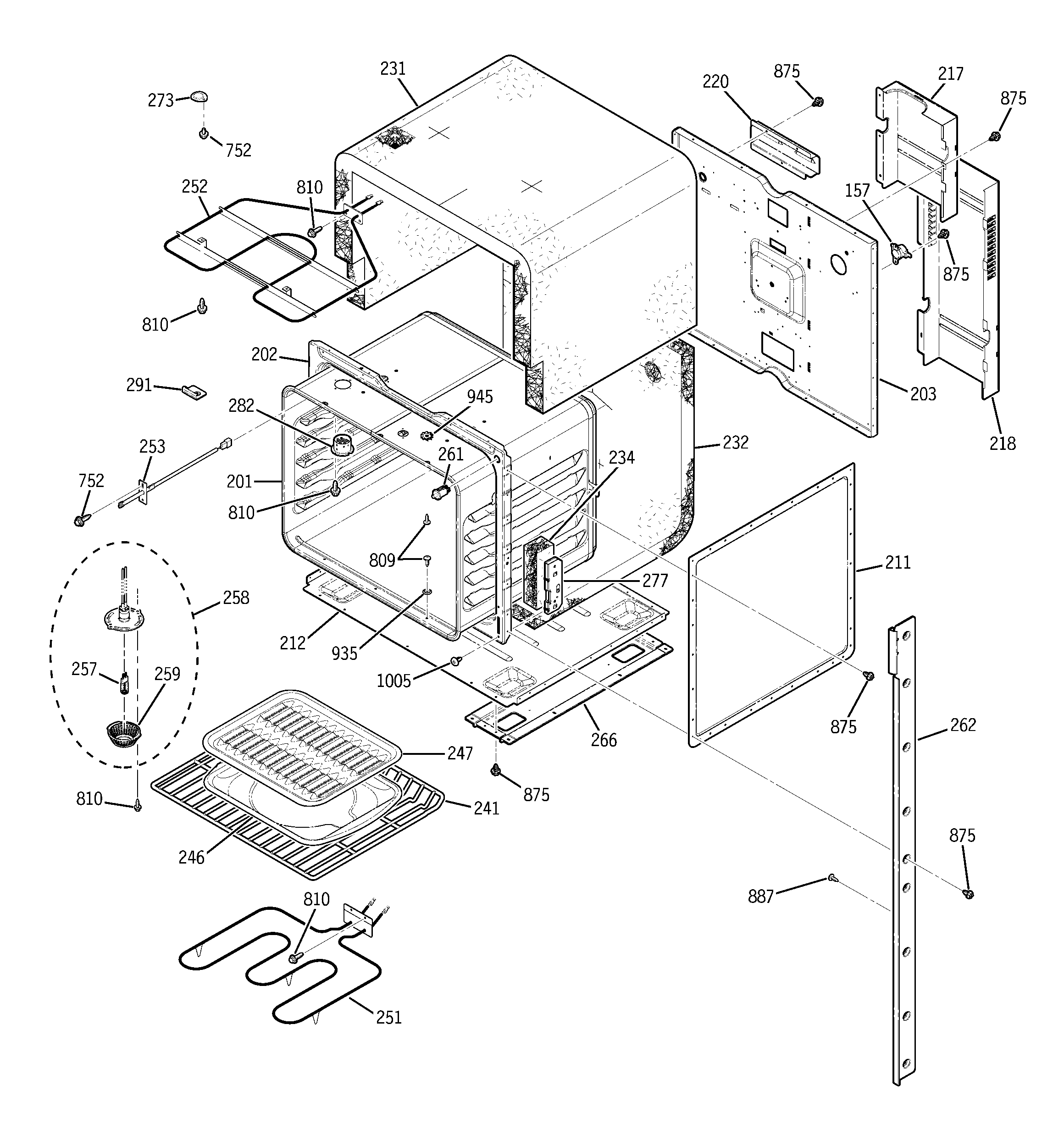 Kenmore 91147742201 upper body diagram