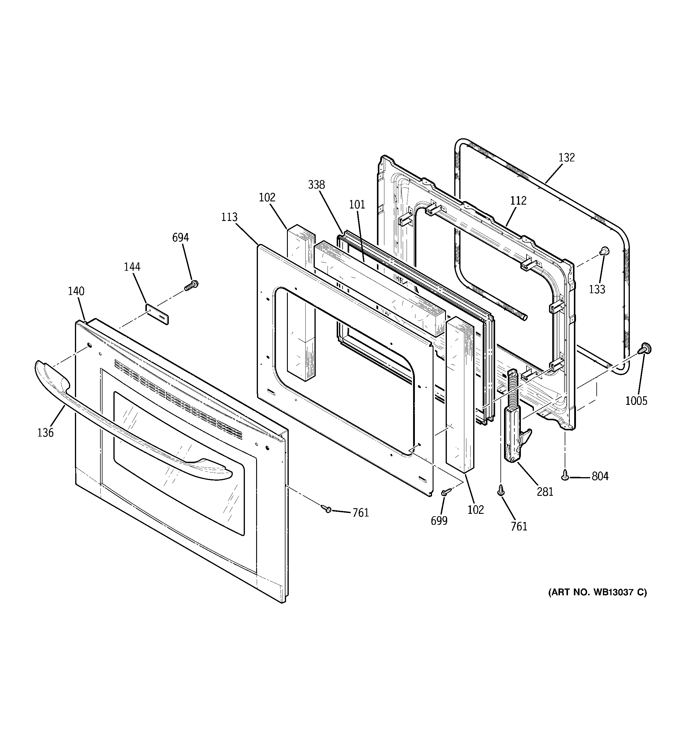 Kenmore 91149053201 door diagram