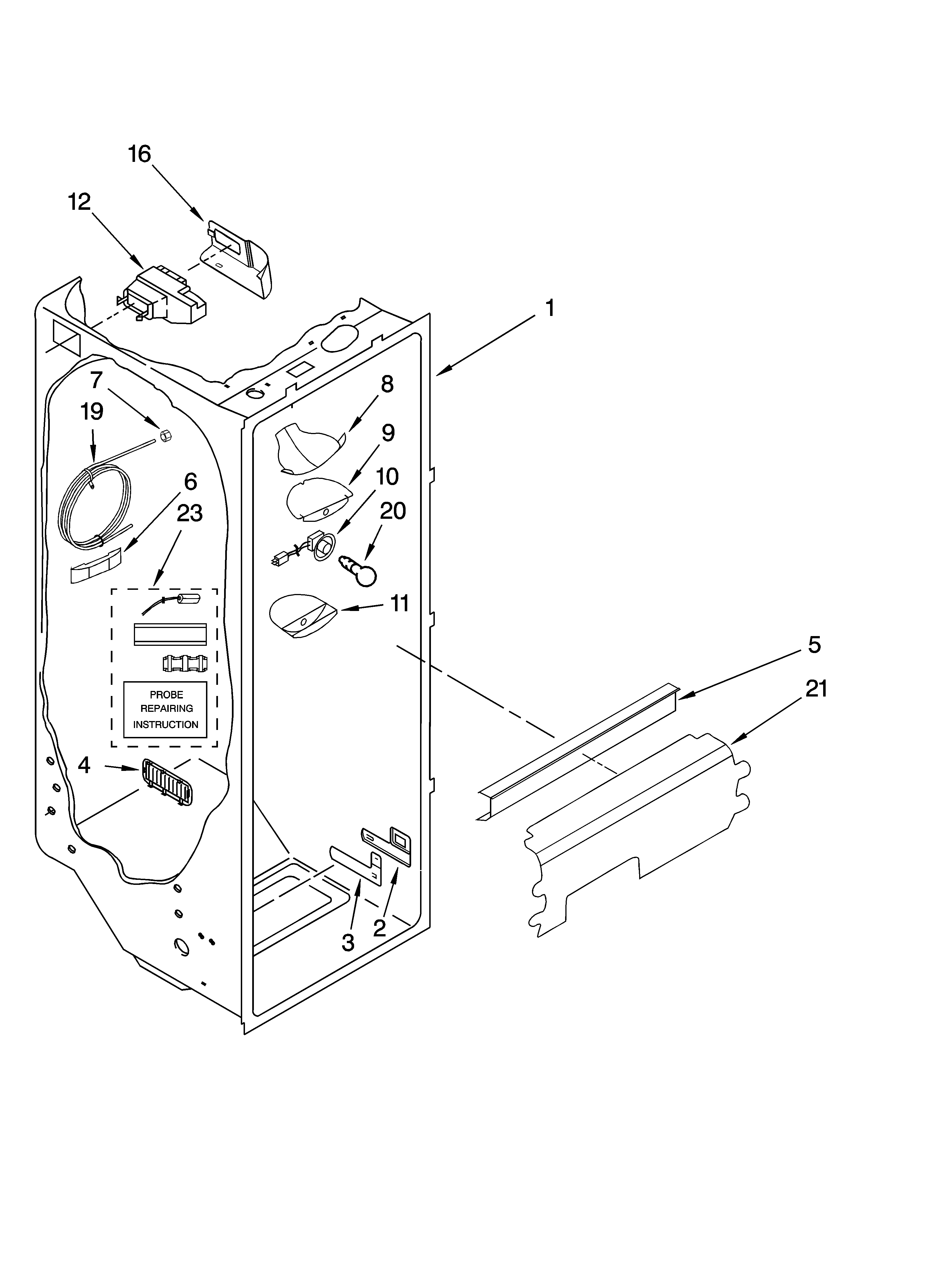 Kenmore 10644103300 refrigerator liner parts diagram