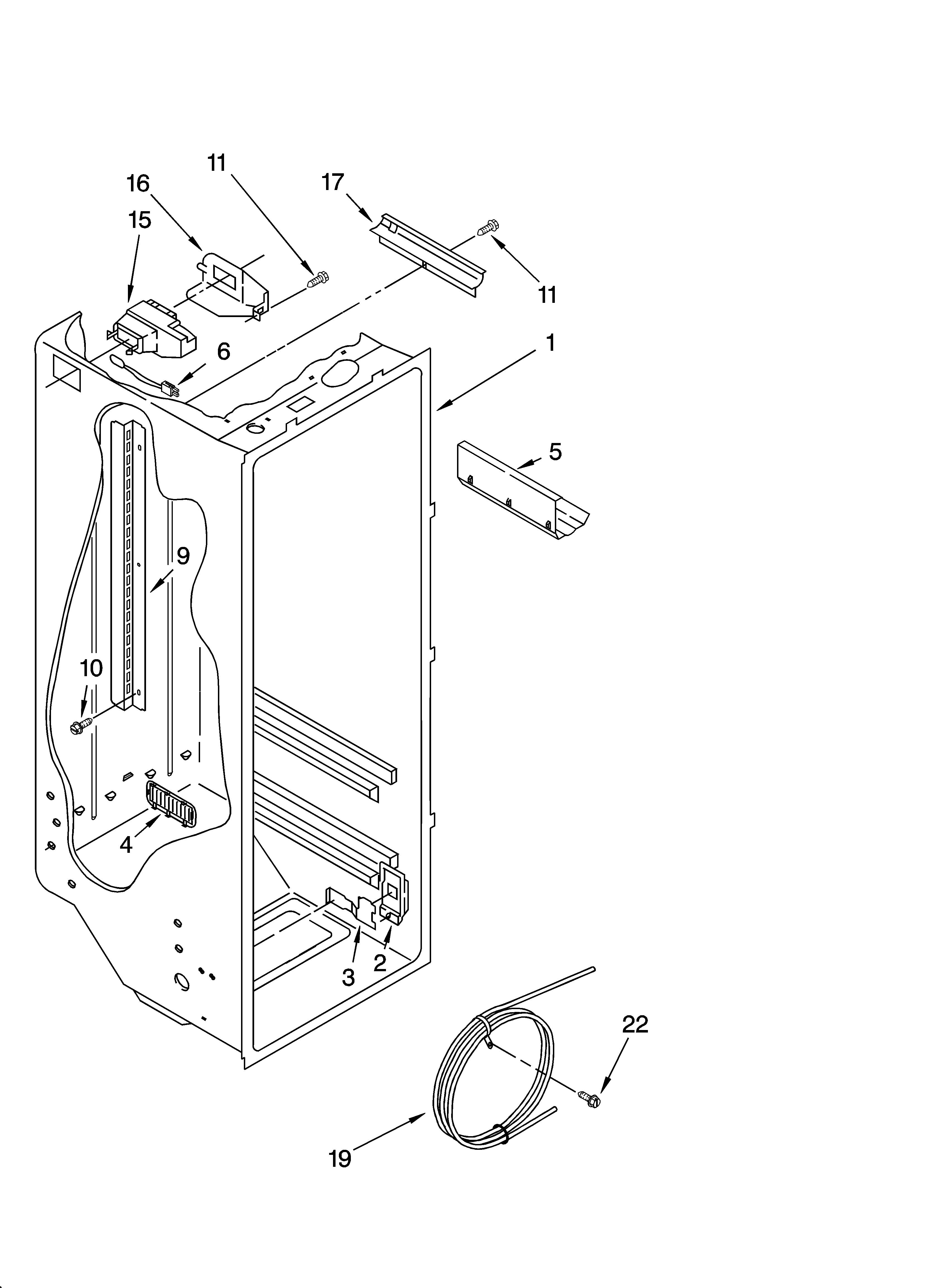 Kenmore 10654083400 refrigerator liner parts diagram