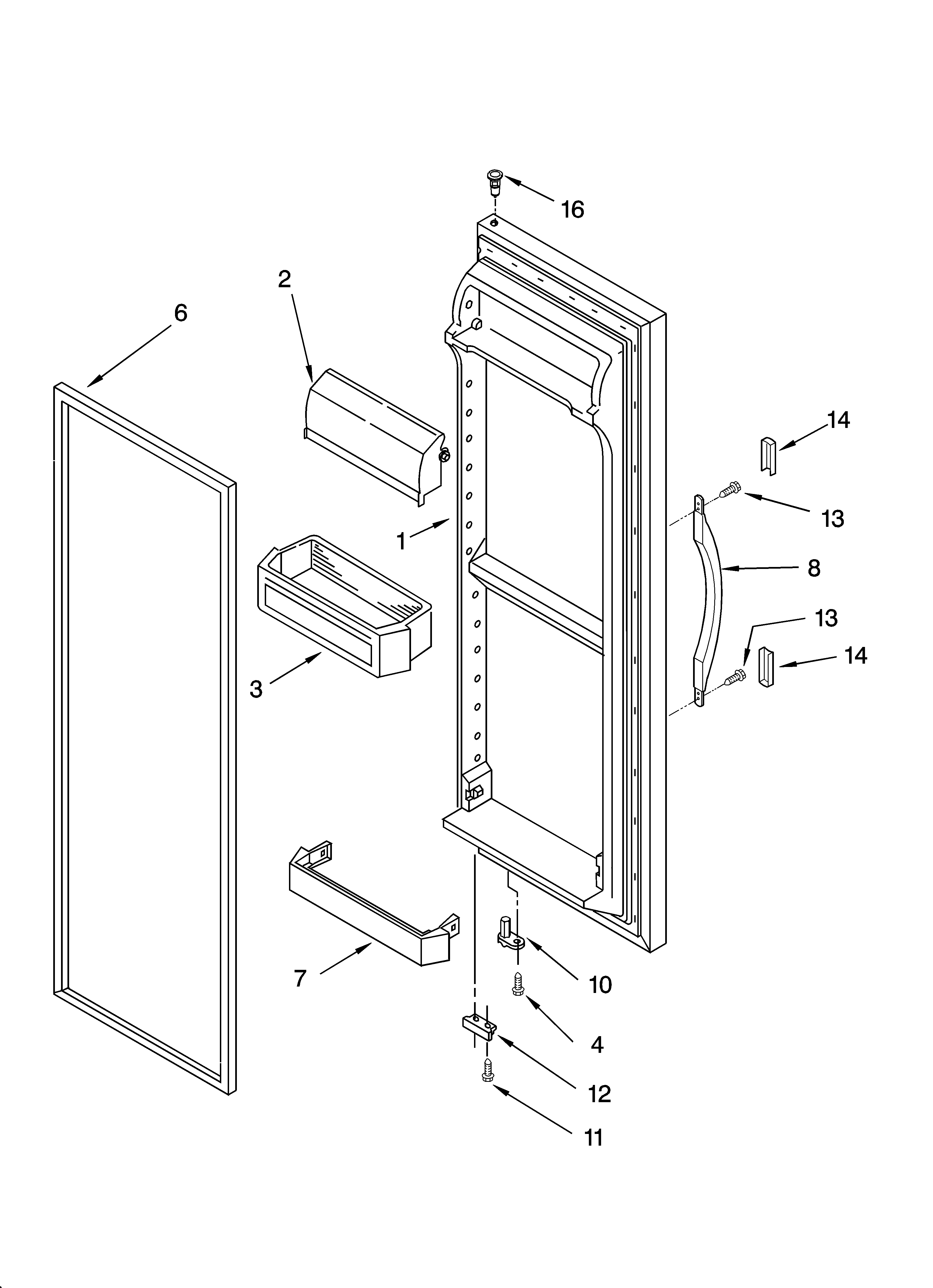Kenmore 10654502300 refrigerator door parts diagram