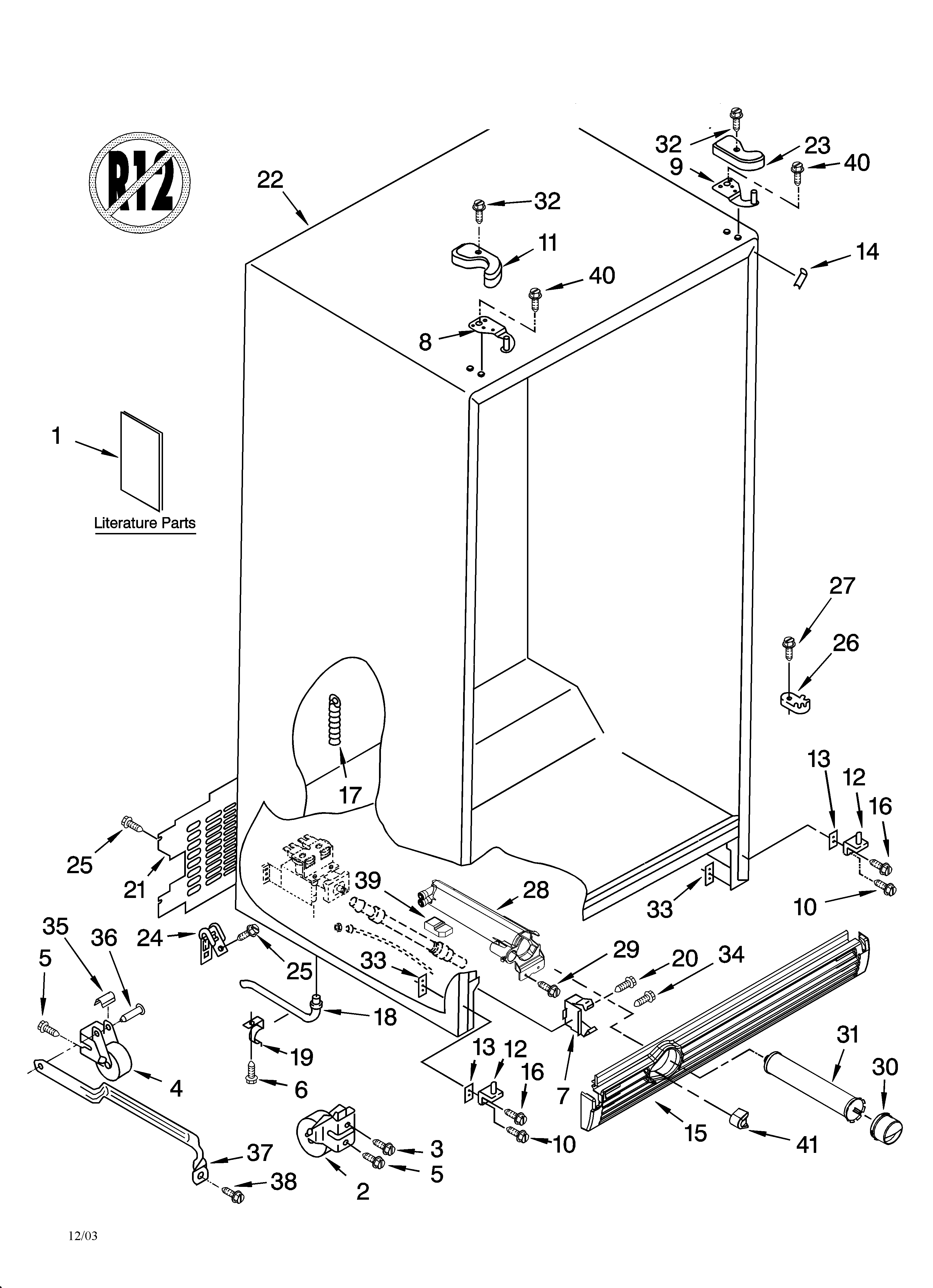 Kenmore Elite 10655213400 cabinet parts diagram
