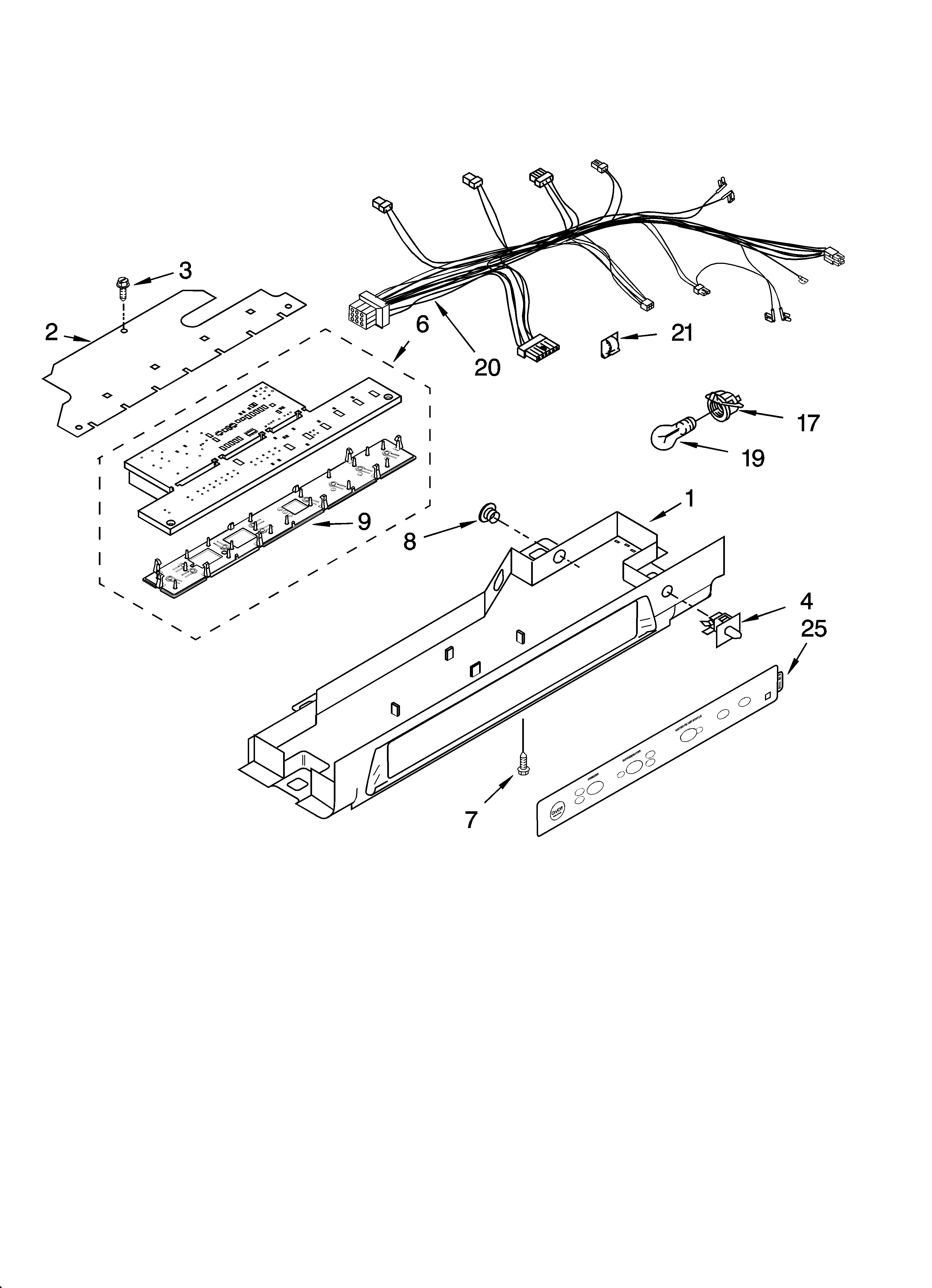 Kenmore Elite 10655213400 control parts diagram
