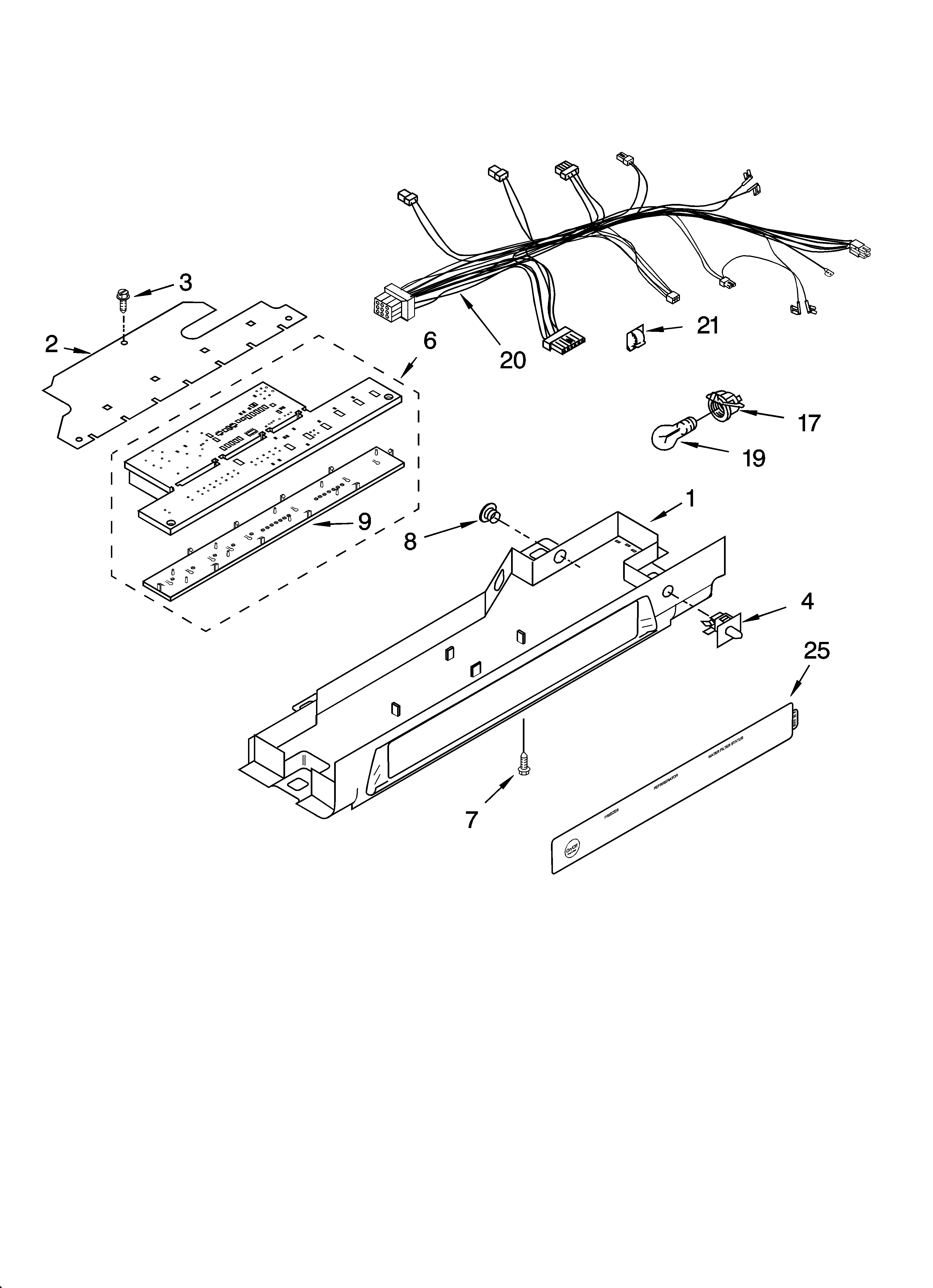 Kenmore 10655382400 control parts diagram