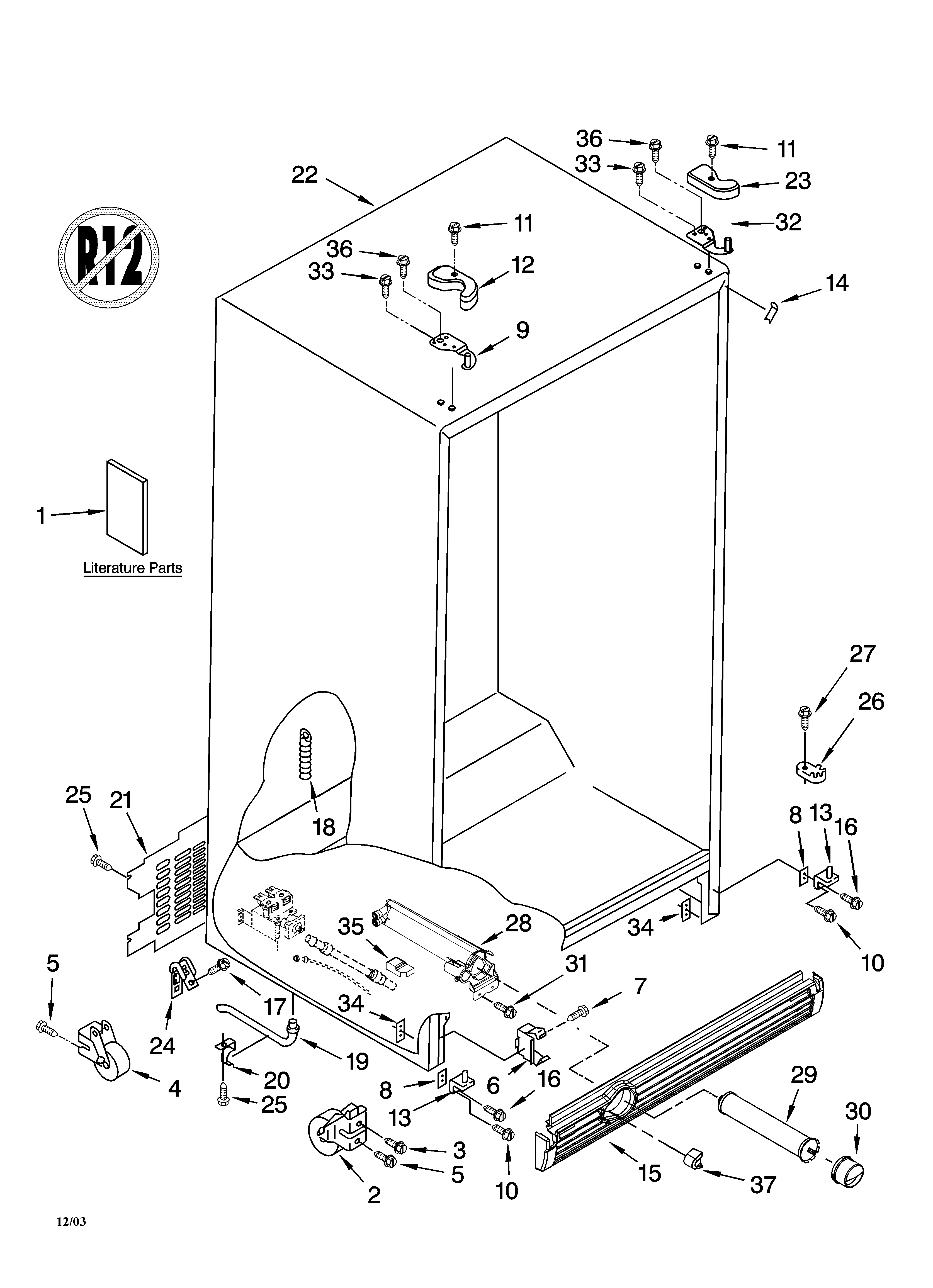 Kenmore 10656242400 cabinet parts diagram