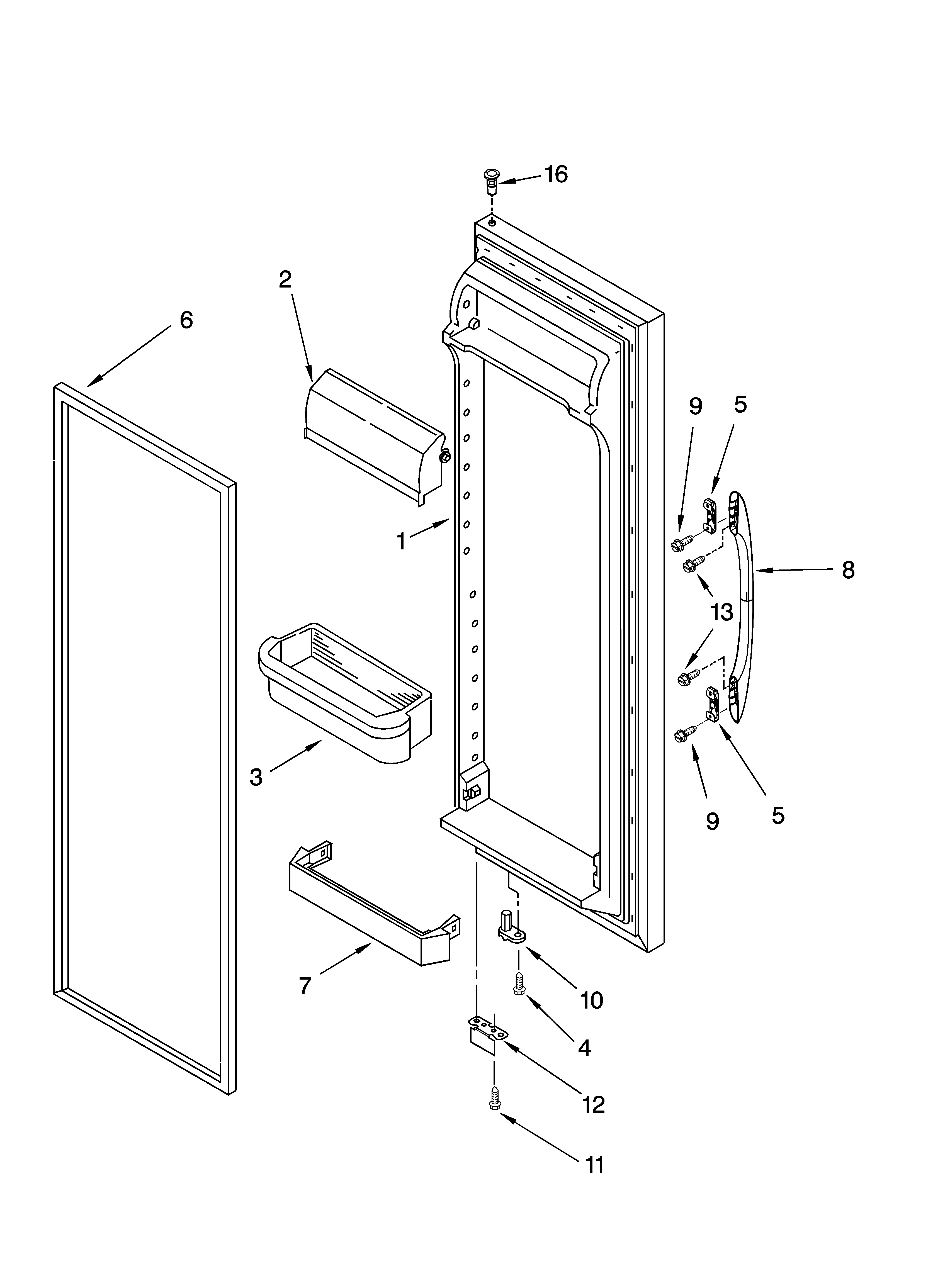 Kenmore 10656242400 refrigerator door parts diagram