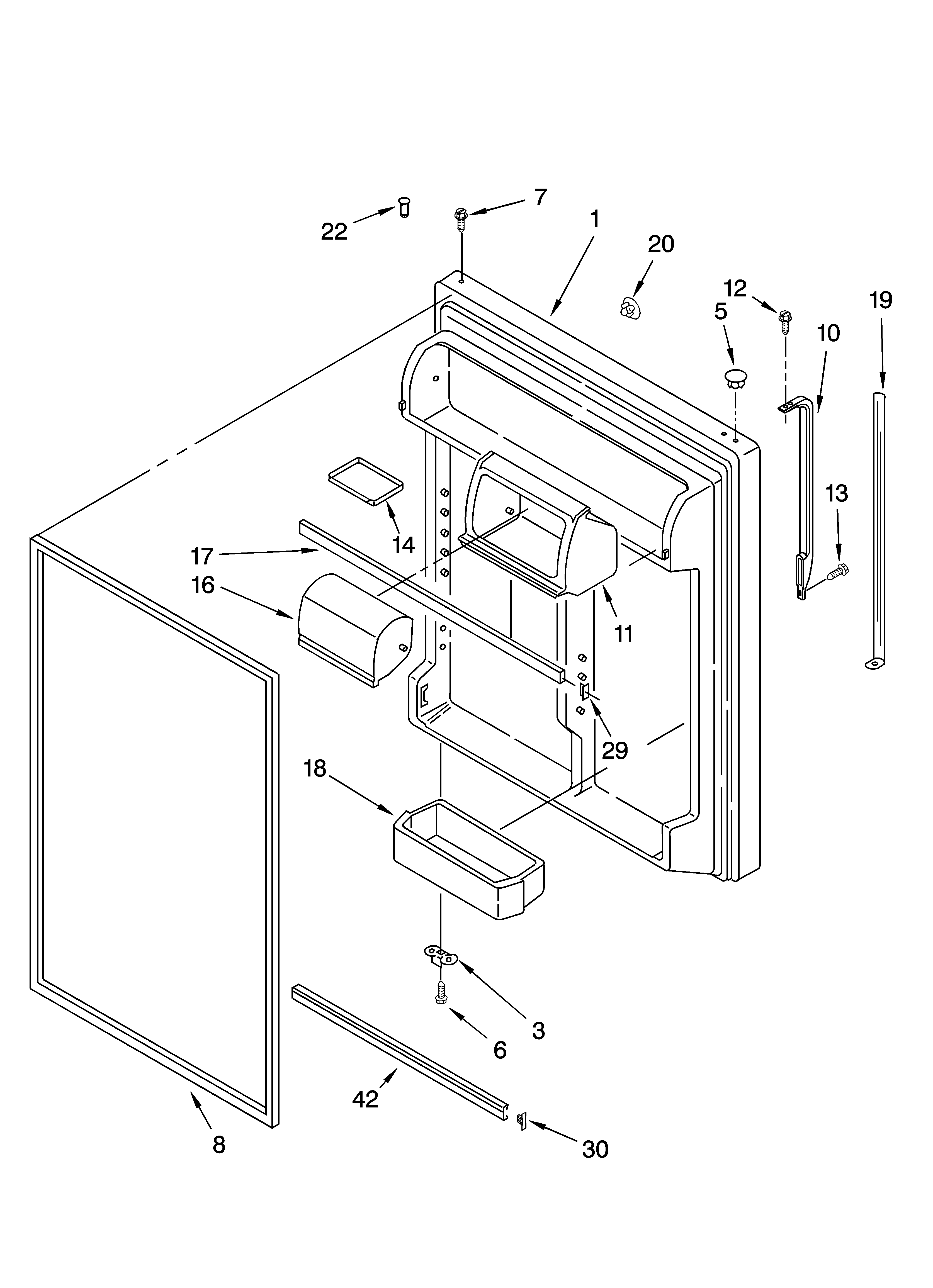 Kenmore 10664969400 refrigerator door parts diagram