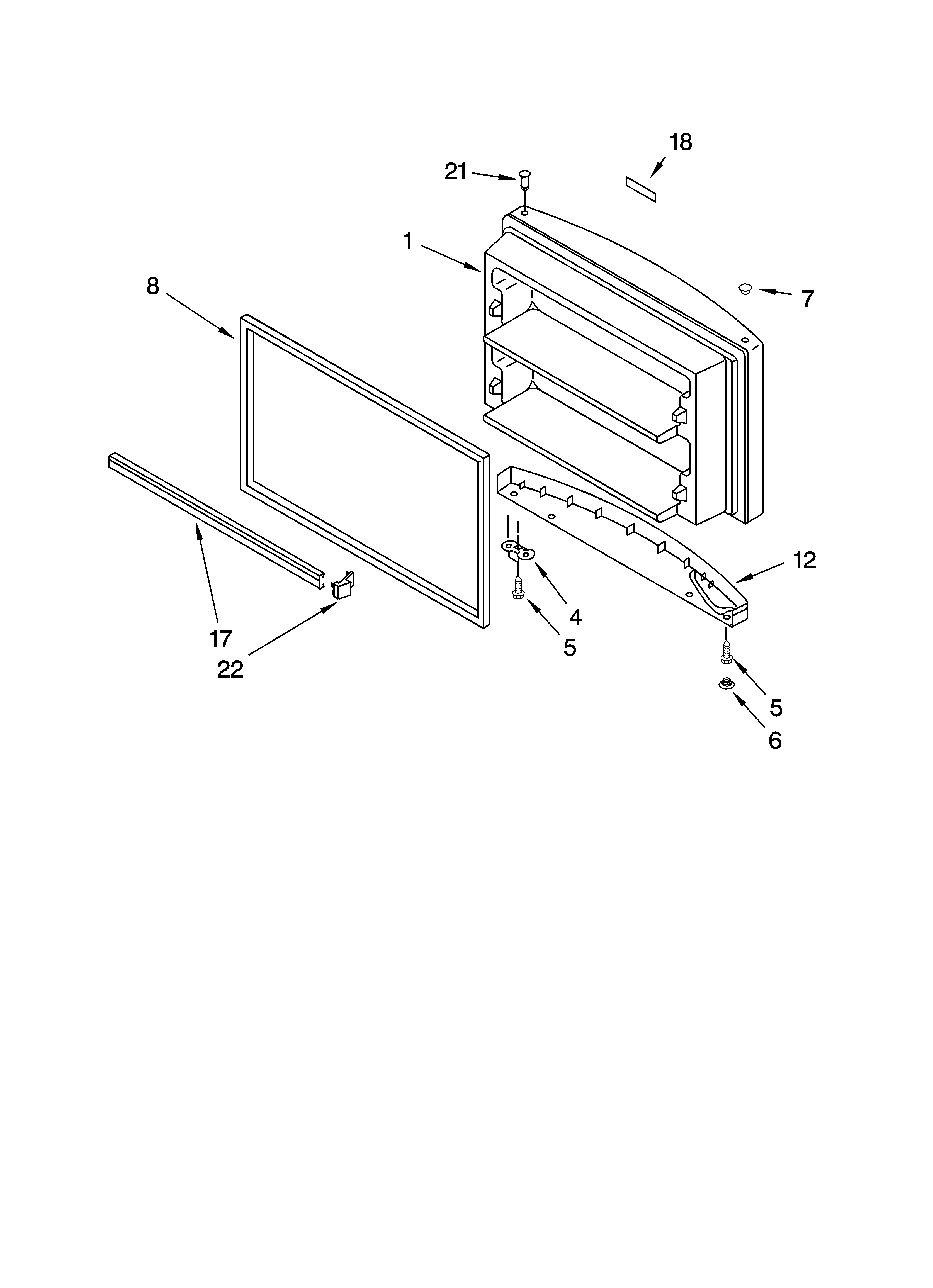 Kenmore 10673939300 freezer door parts diagram