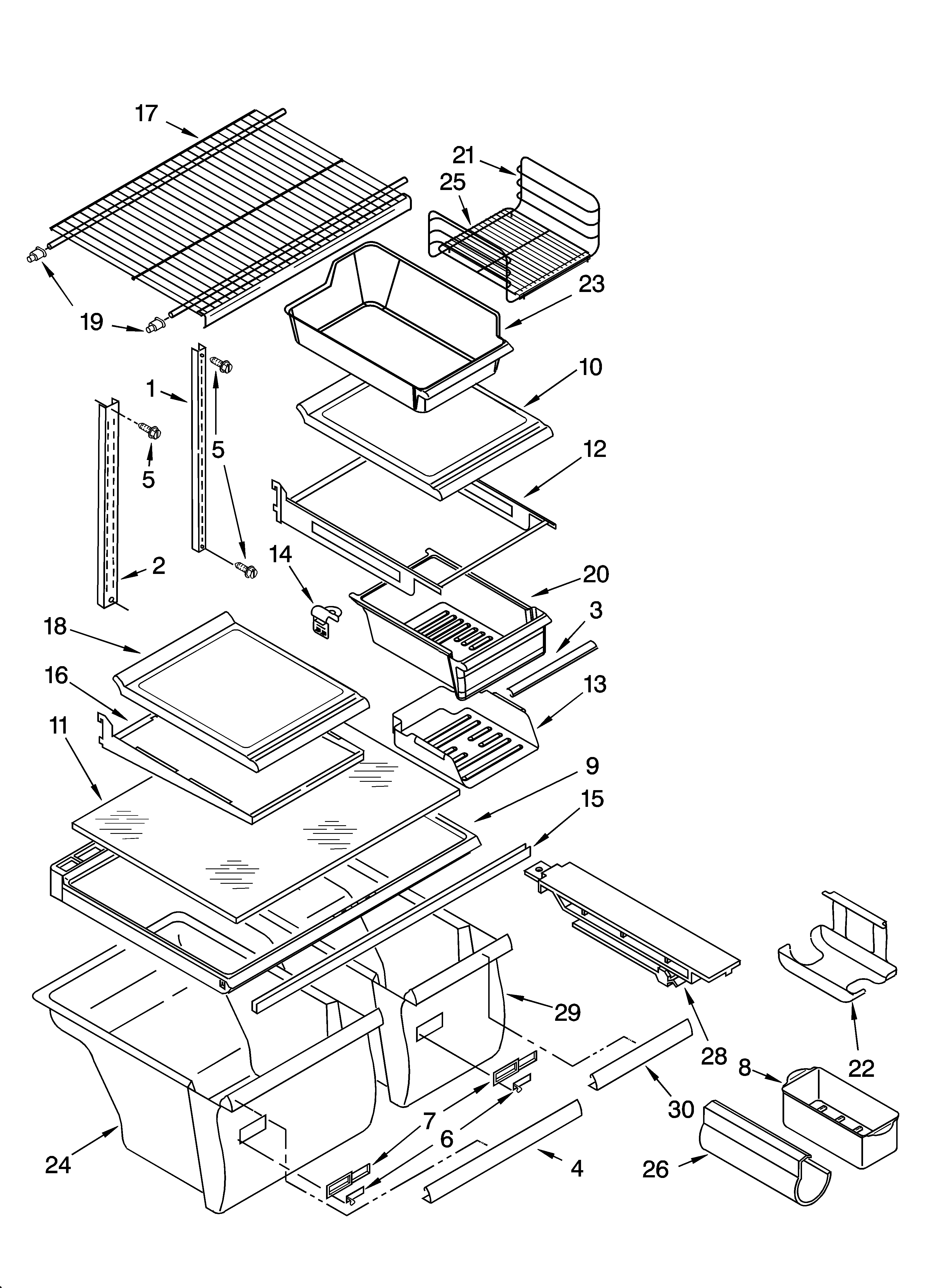 Kenmore 10673939300 shelf parts diagram