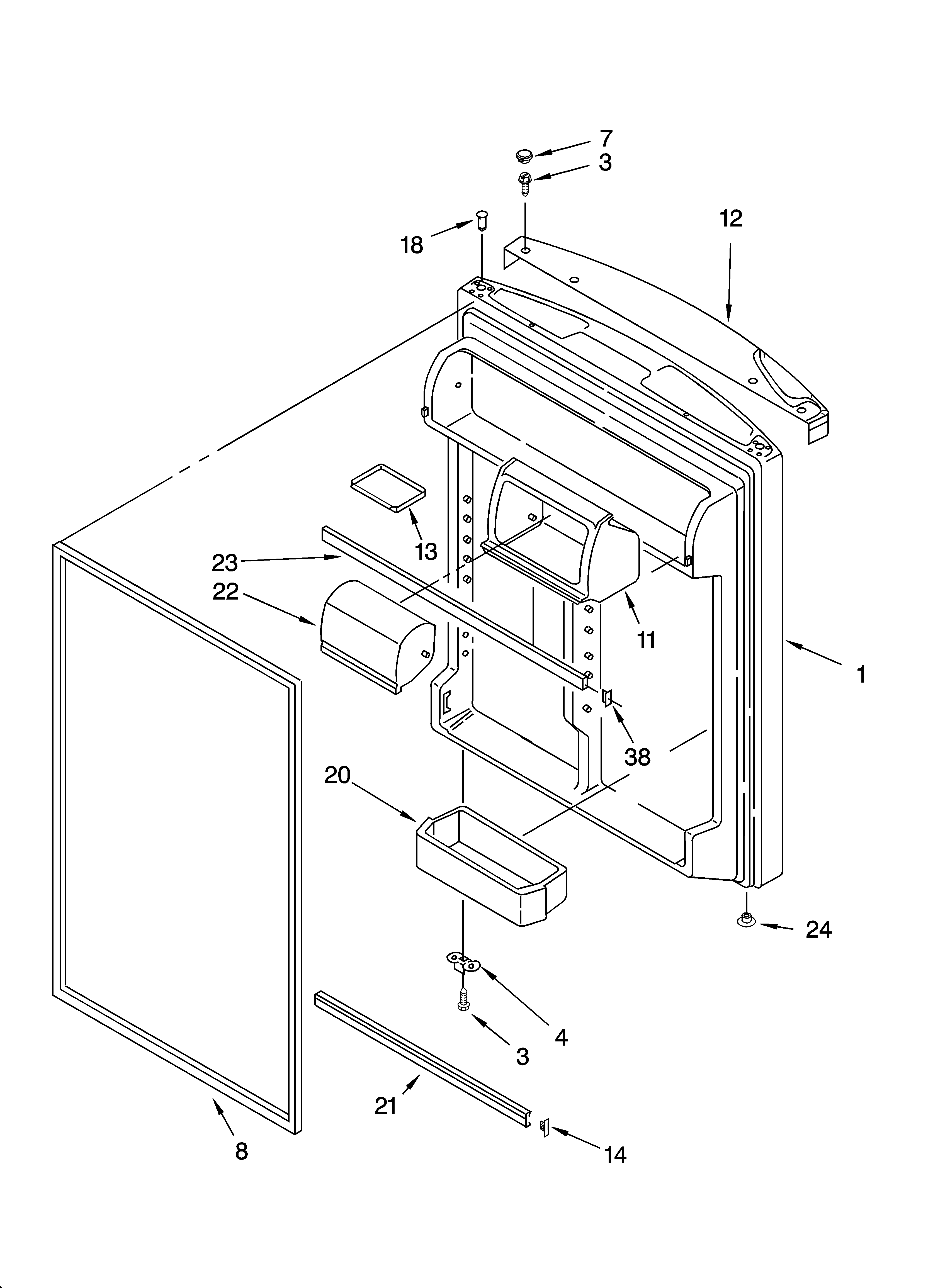 Kenmore 10673939300 refrigerator door parts diagram