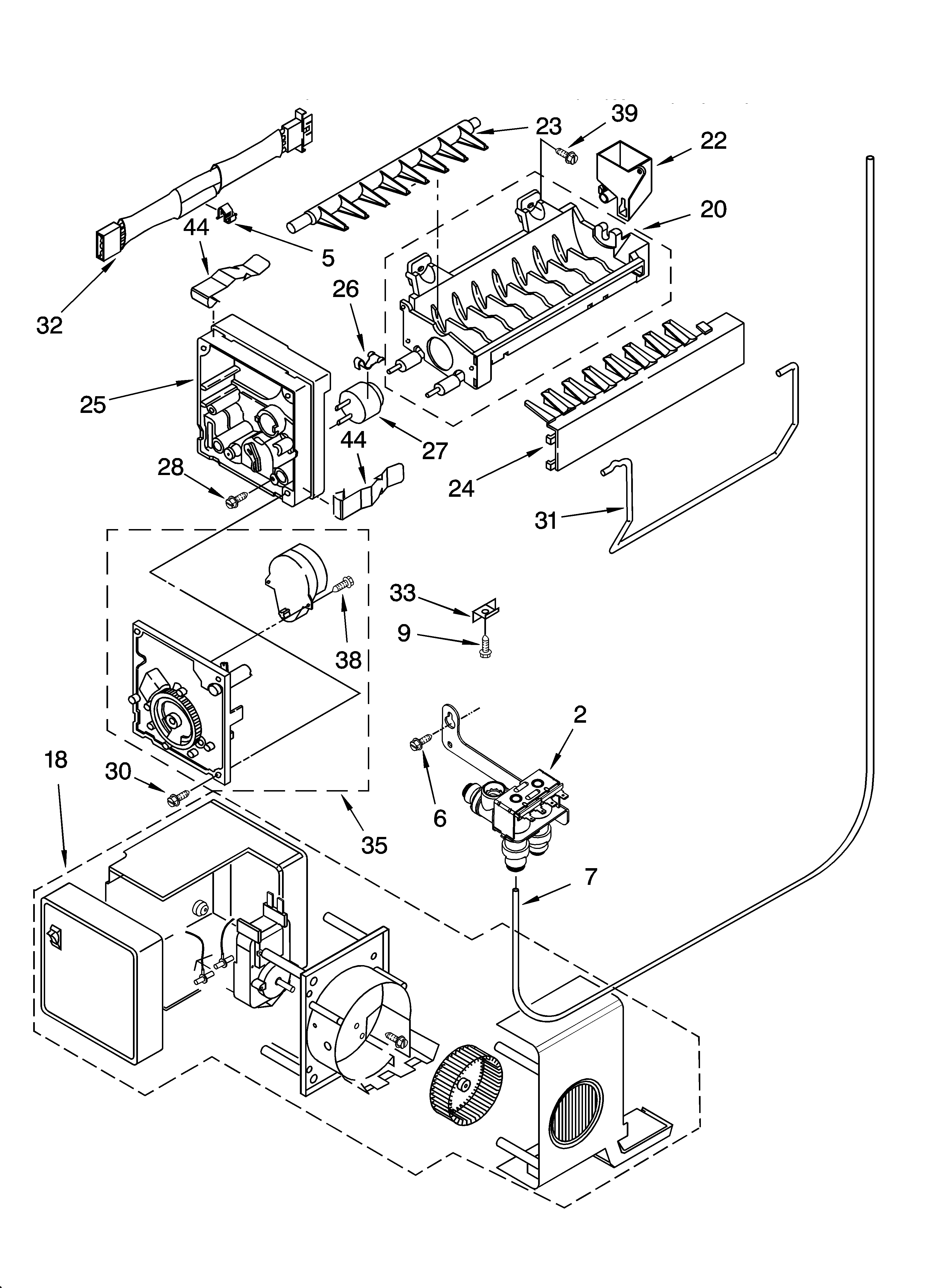 Kenmore 10673939300 icemaker parts diagram