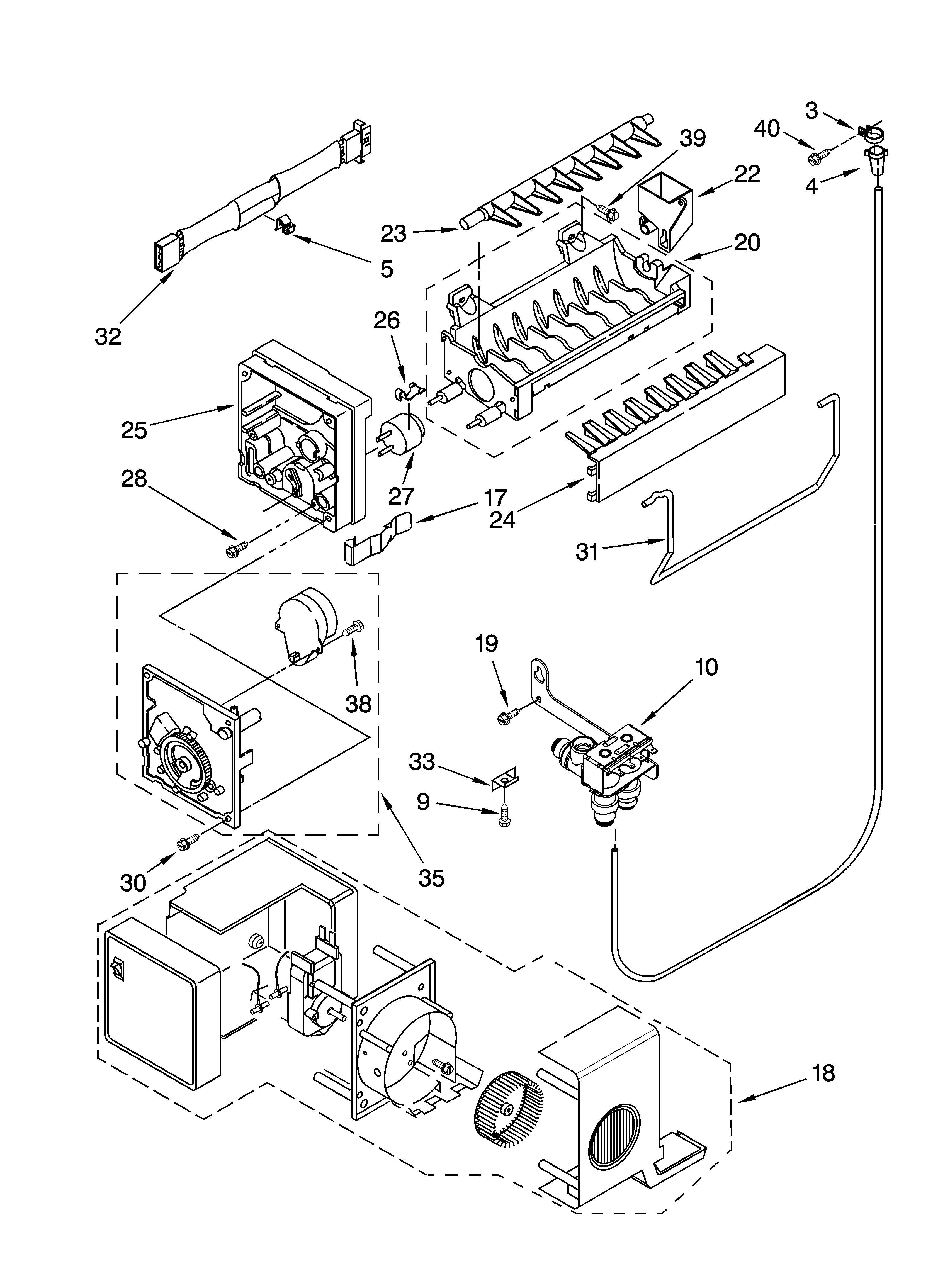 Kenmore 10674252400 icemaker parts diagram