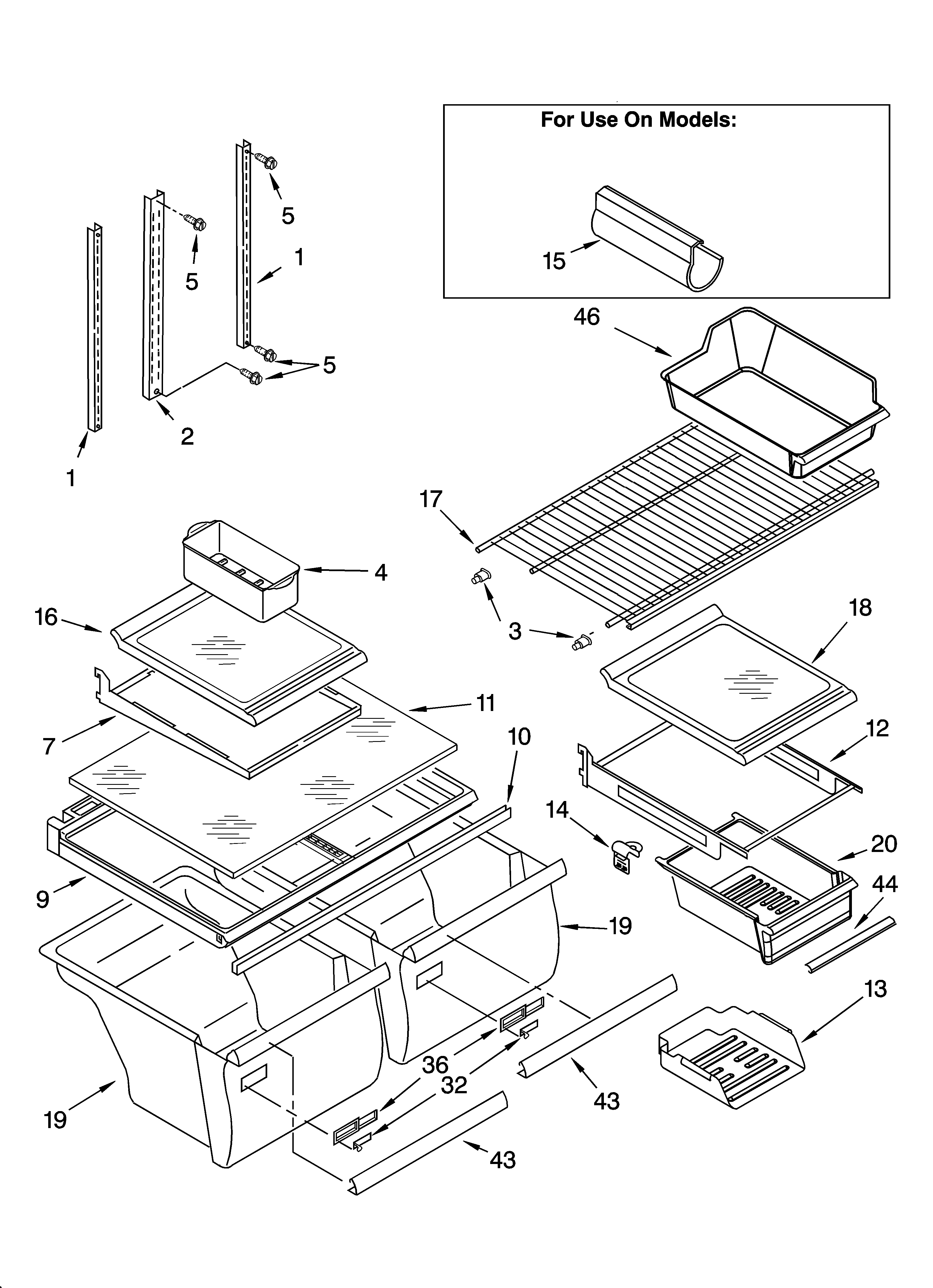 Kenmore 10674289400 shelf parts diagram