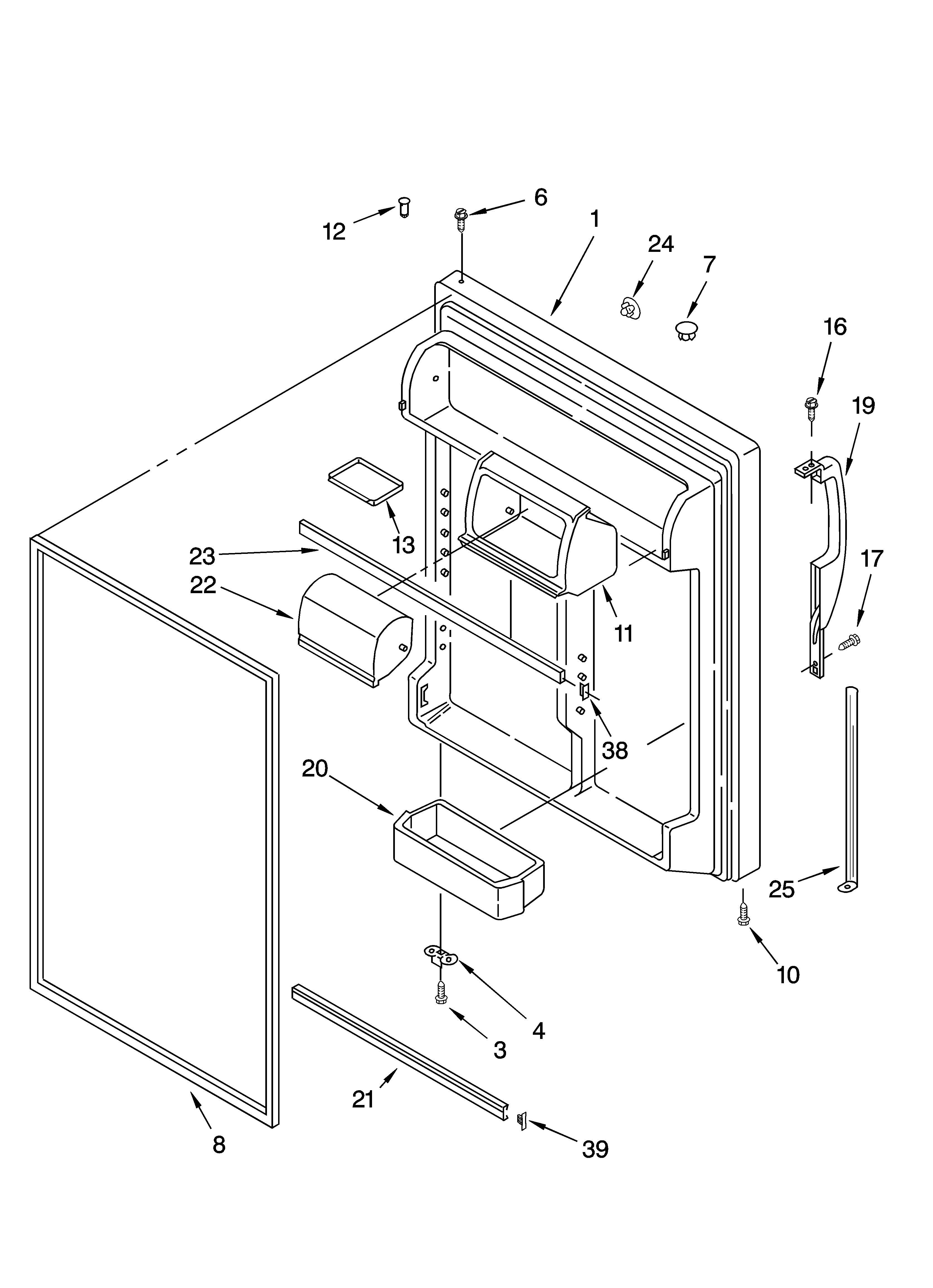 Kenmore 10674289400 refrigerator door parts diagram