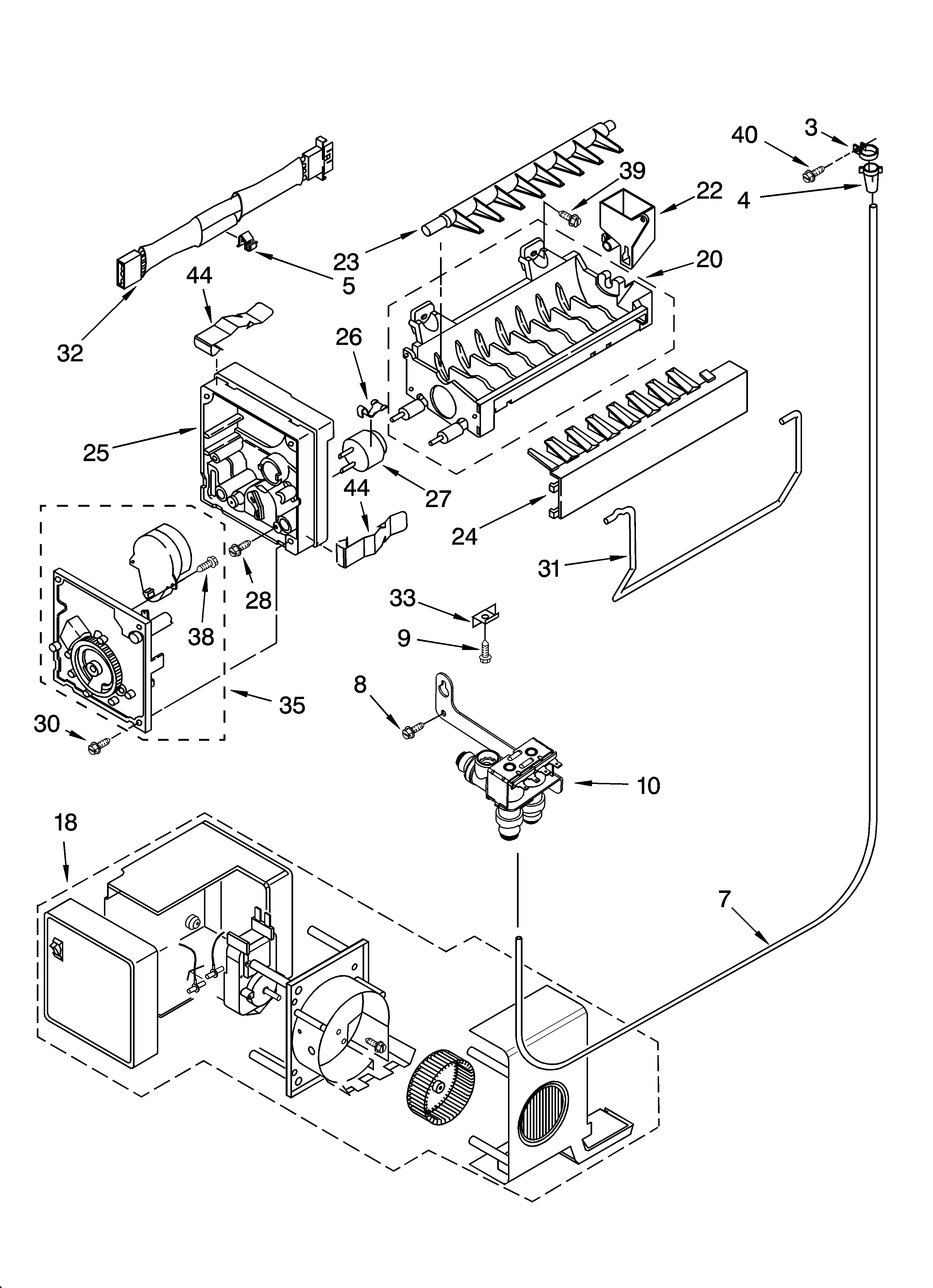 Kenmore 10674289400 icemaker parts diagram
