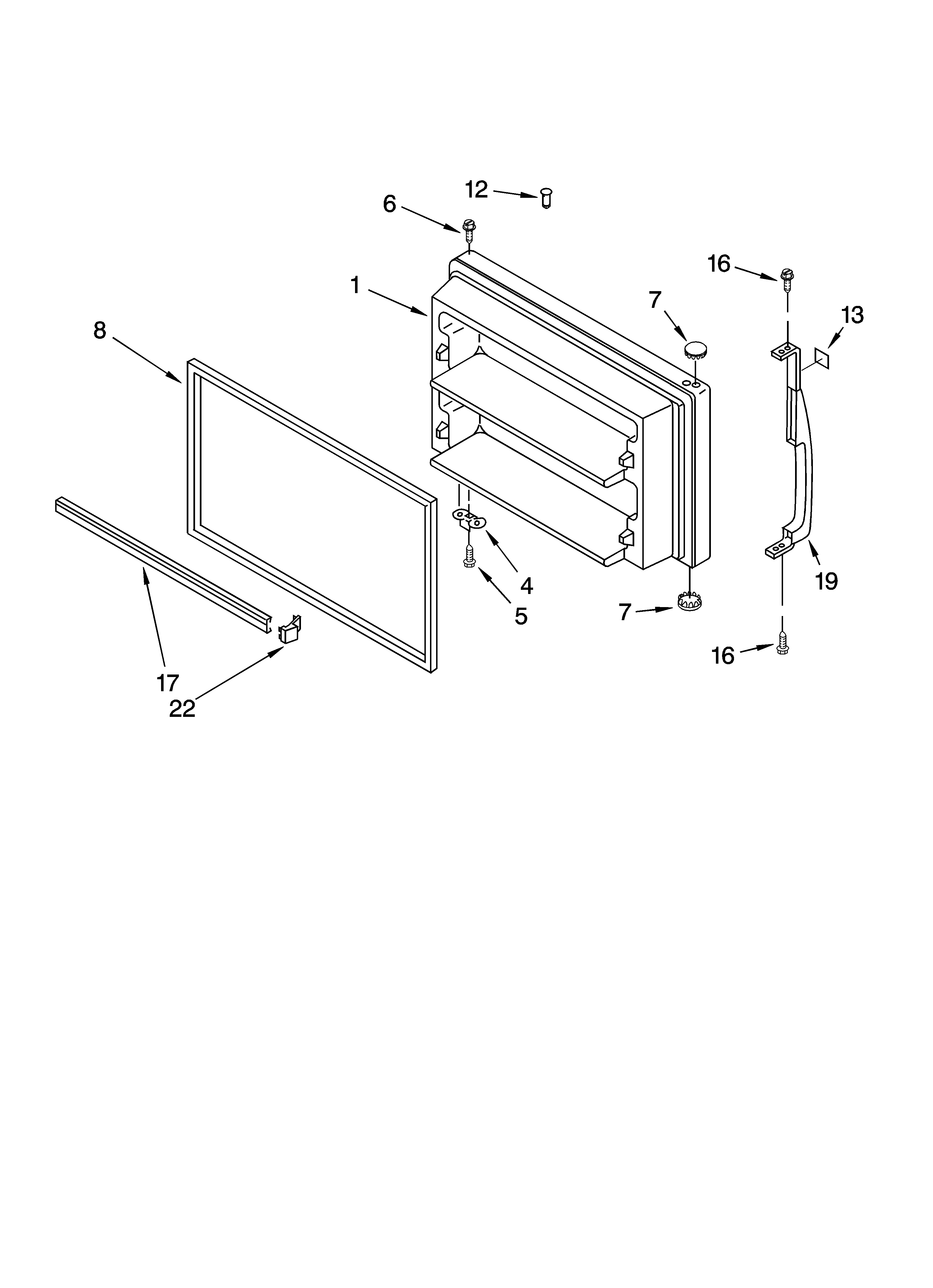 Kenmore 10674289400 freezer door parts diagram
