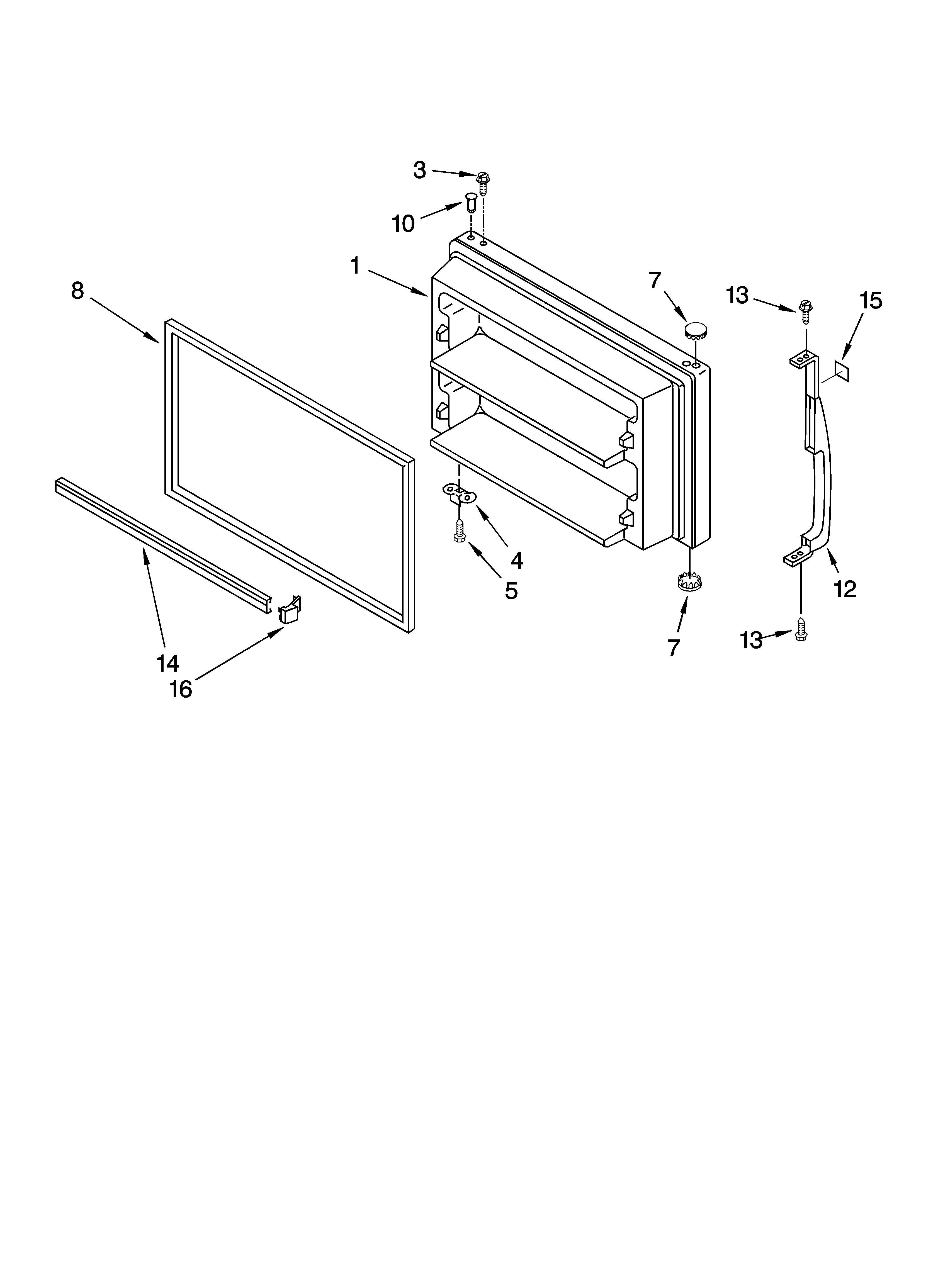 Kenmore 10674953400 freezer door parts diagram