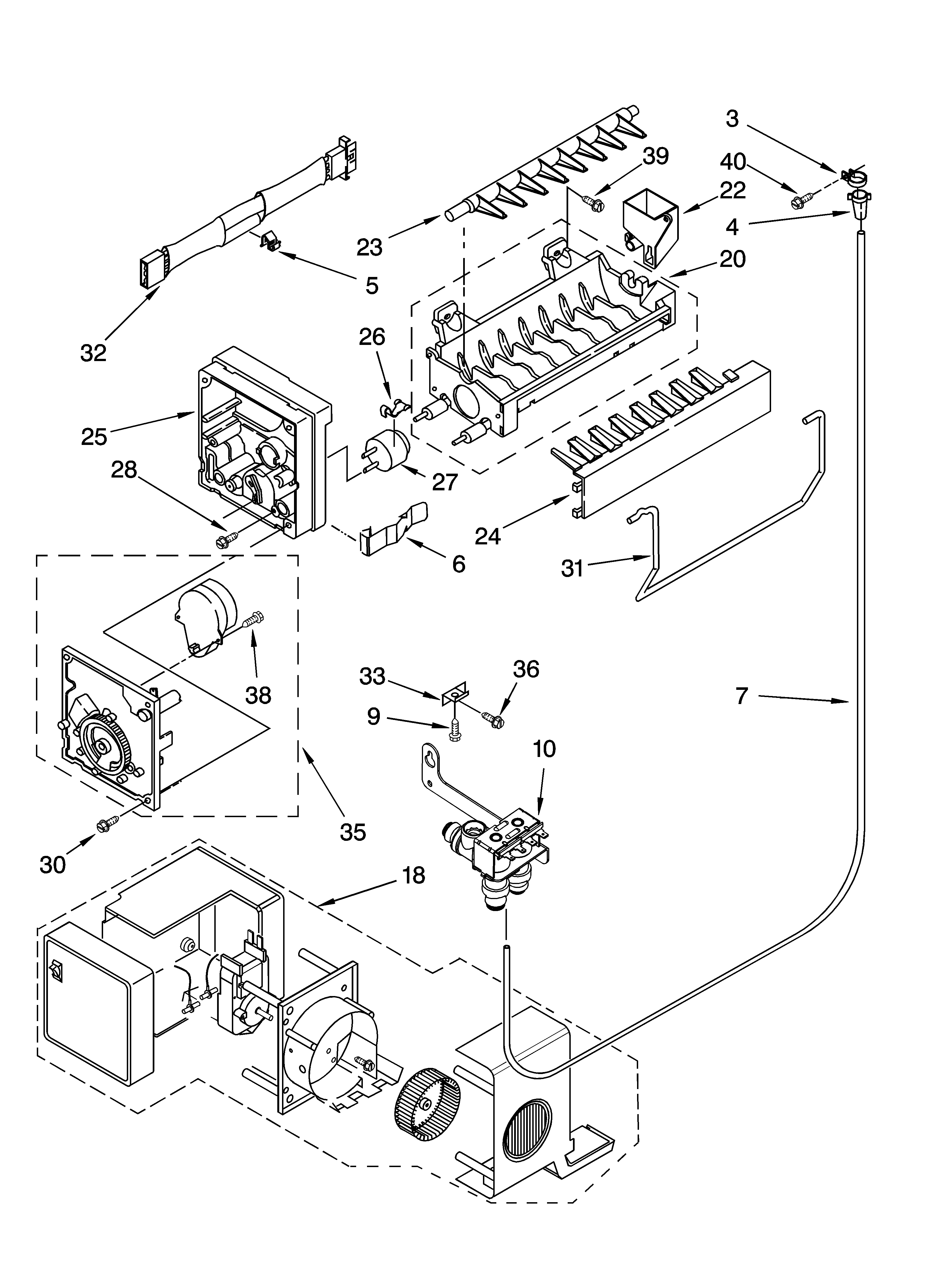 Kenmore 10674953400 icemaker parts diagram