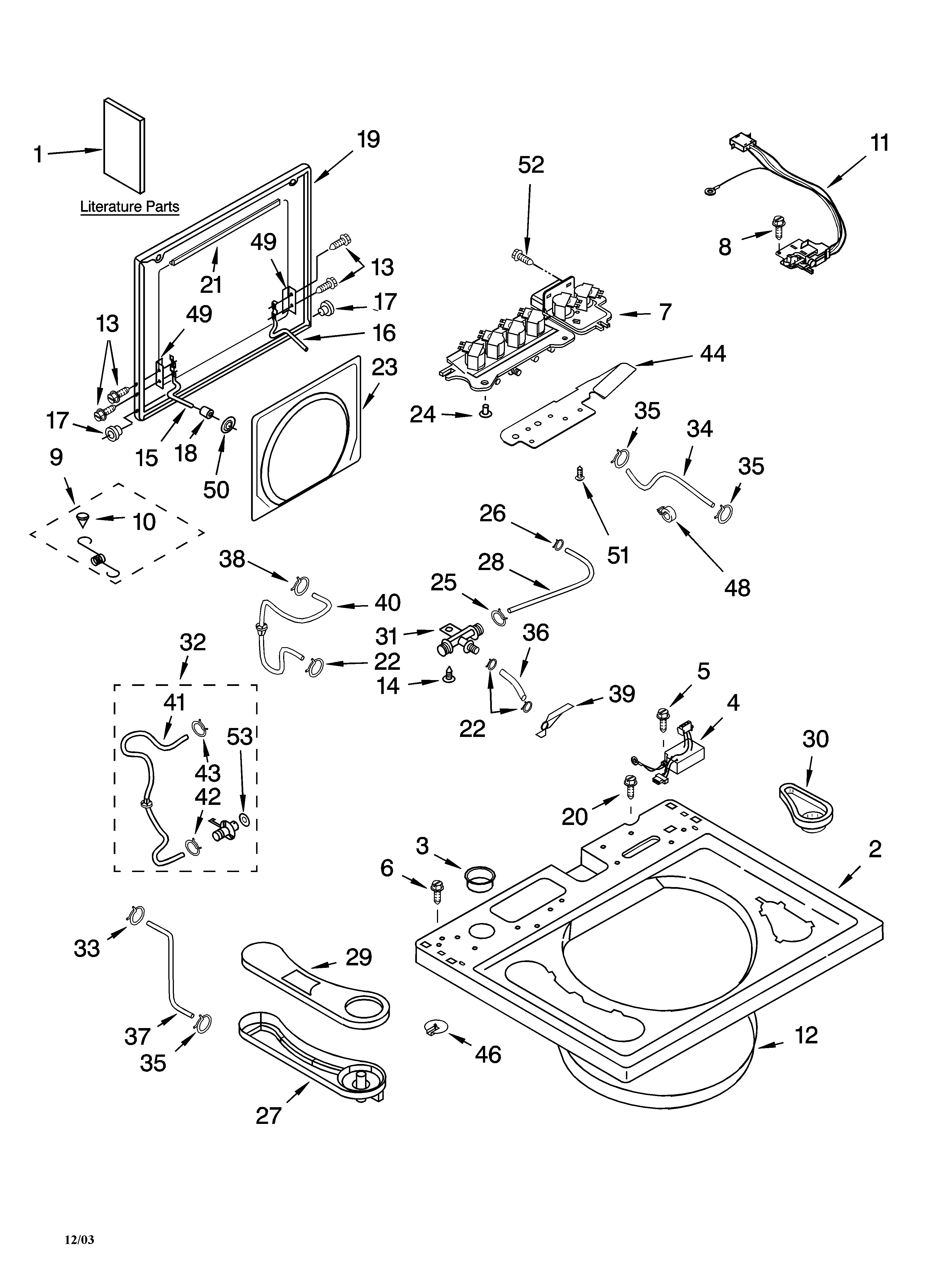 Kenmore Elite 11024086200 top and lid parts diagram