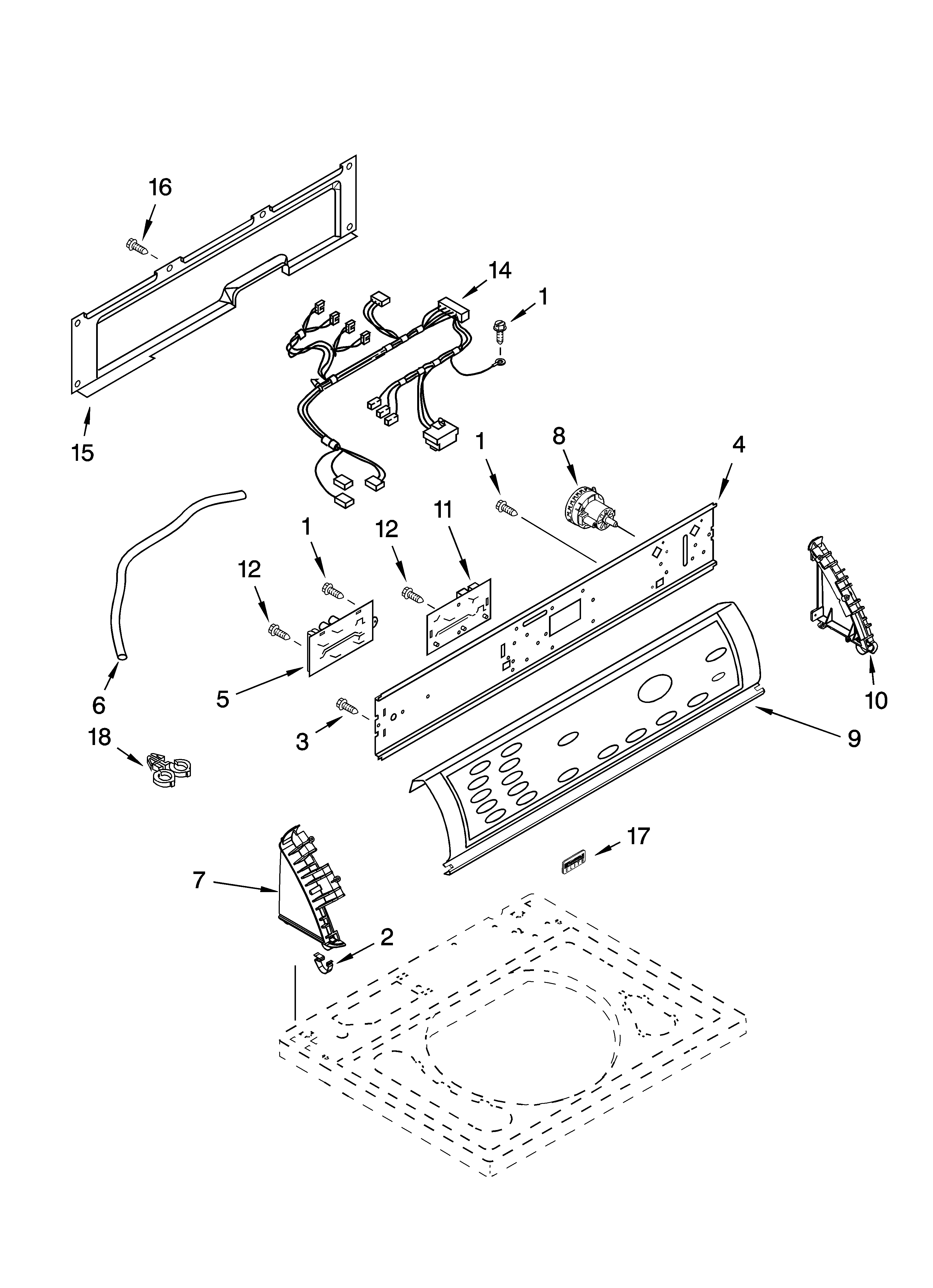 Kenmore Elite 11024086200 control panel parts diagram