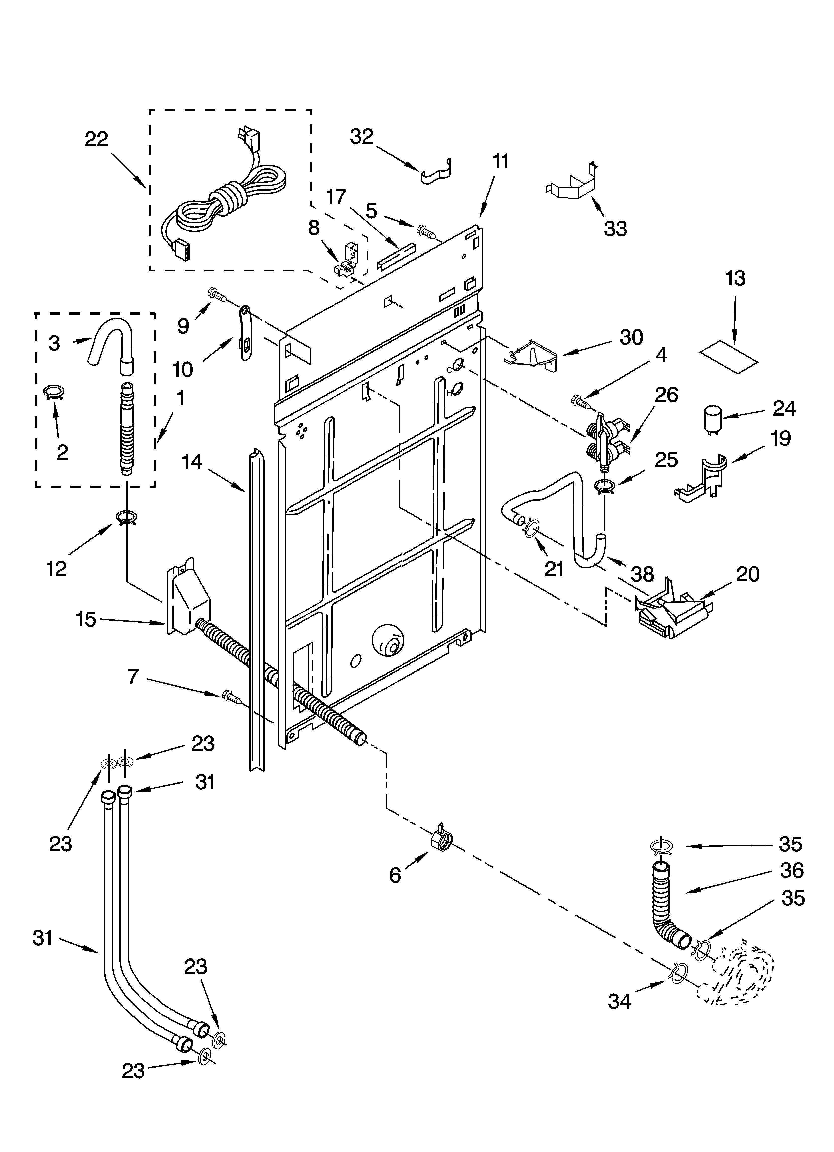 Kenmore 11024924202 rear panel parts diagram