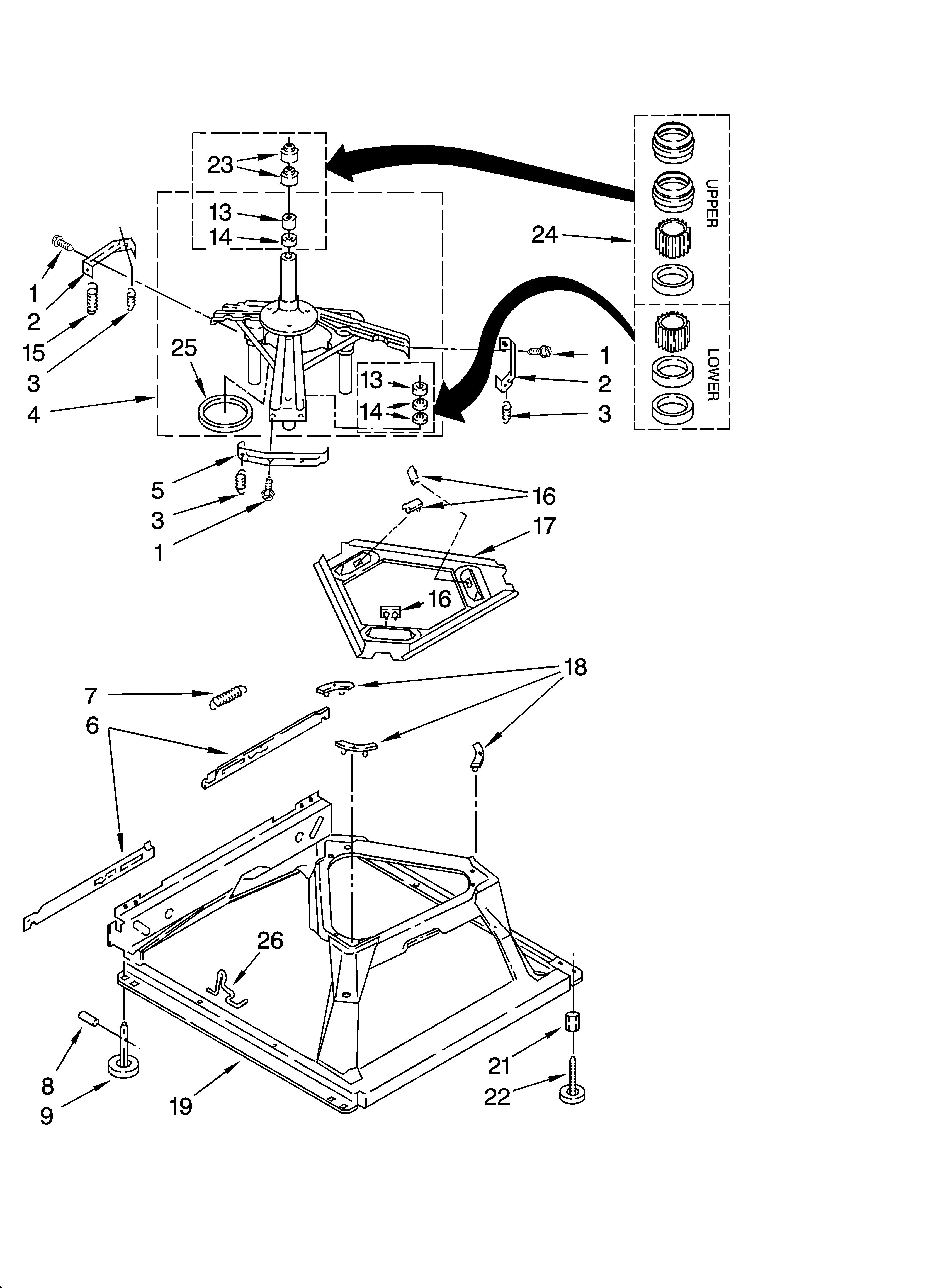Kenmore 11024924202 machine base parts diagram