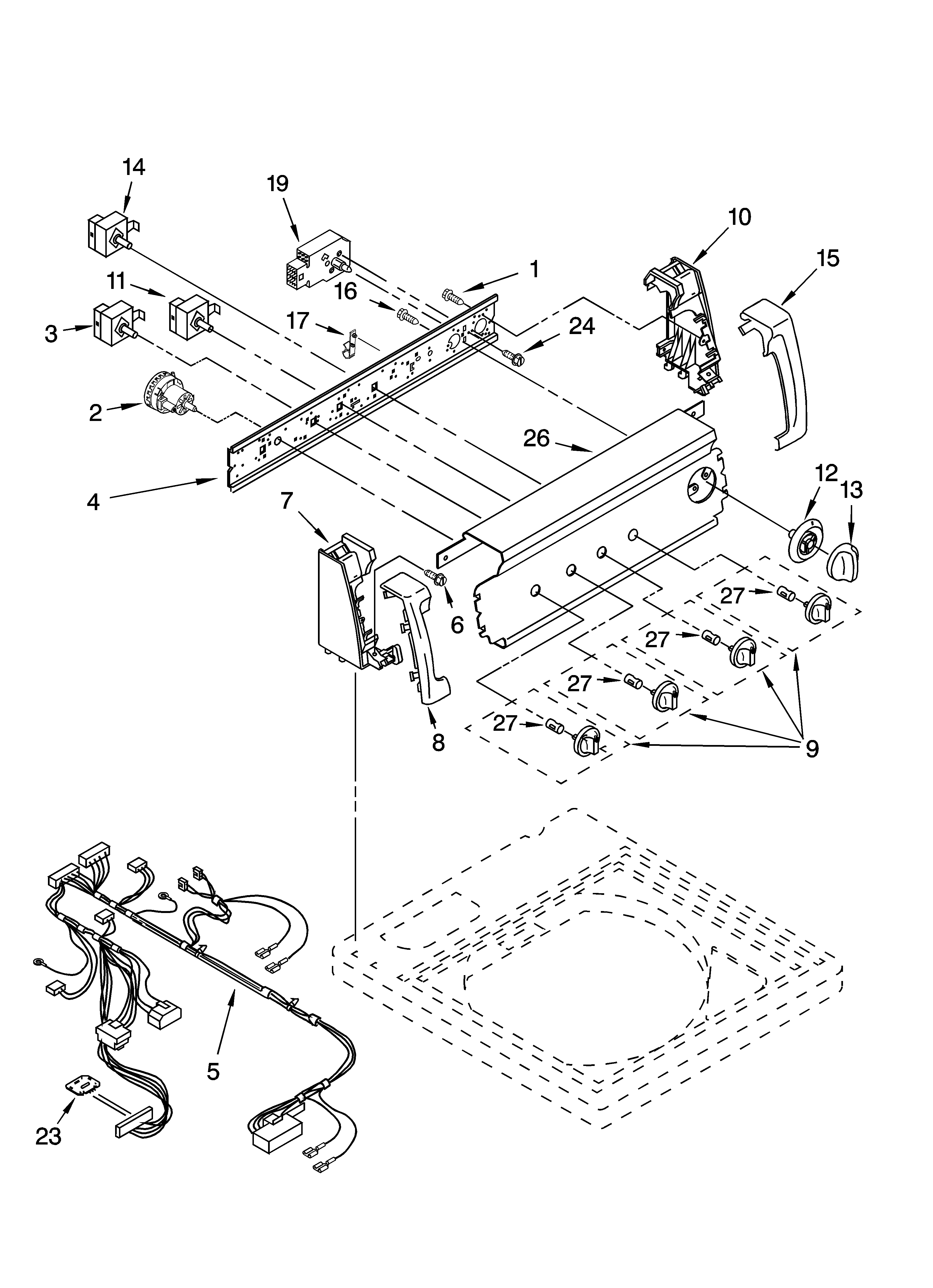 Kenmore 11024924202 control panel parts diagram