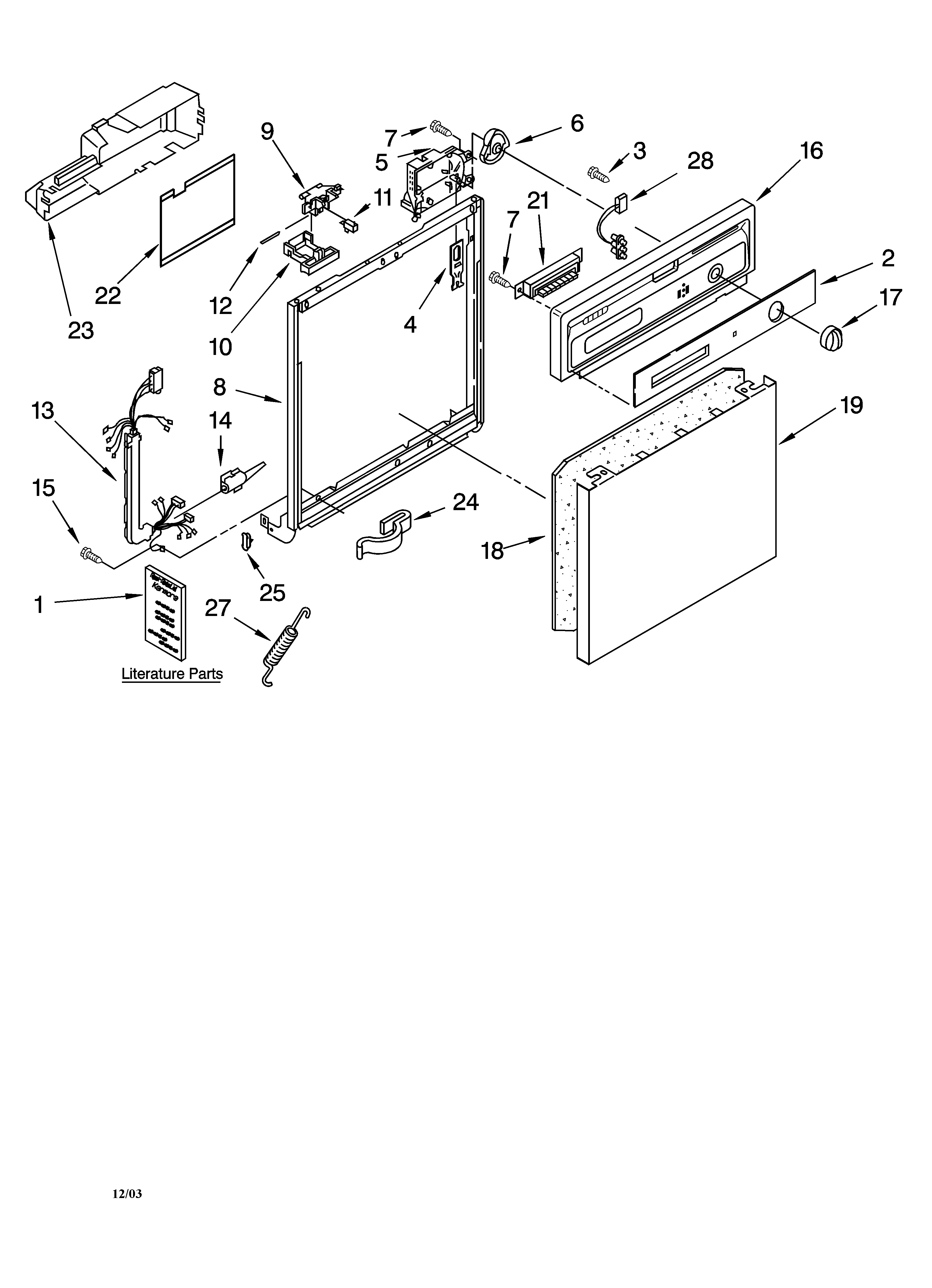 Kenmore 66515522000 frame and console parts diagram
