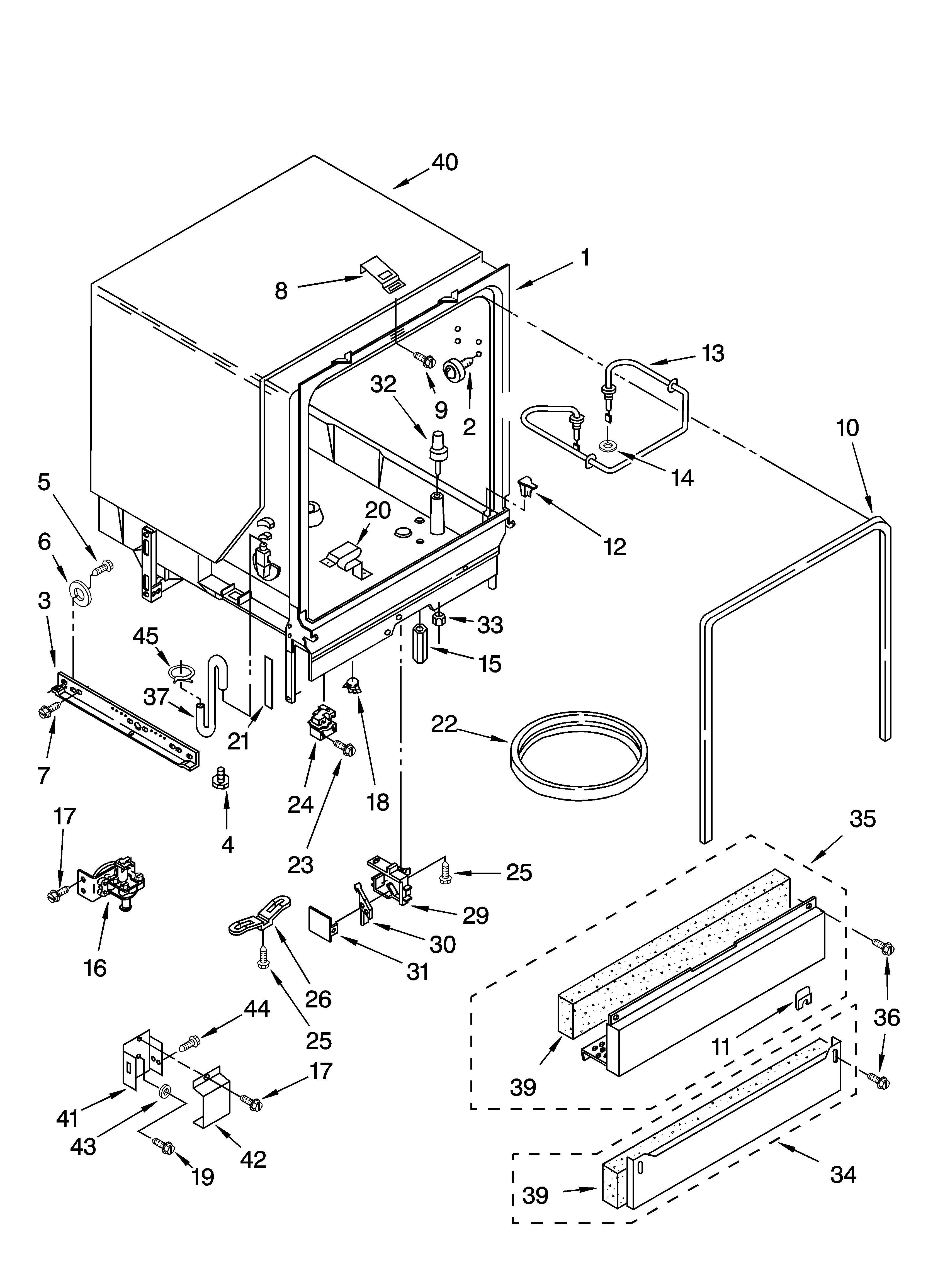 Kenmore 66515522000 tub assembly parts diagram