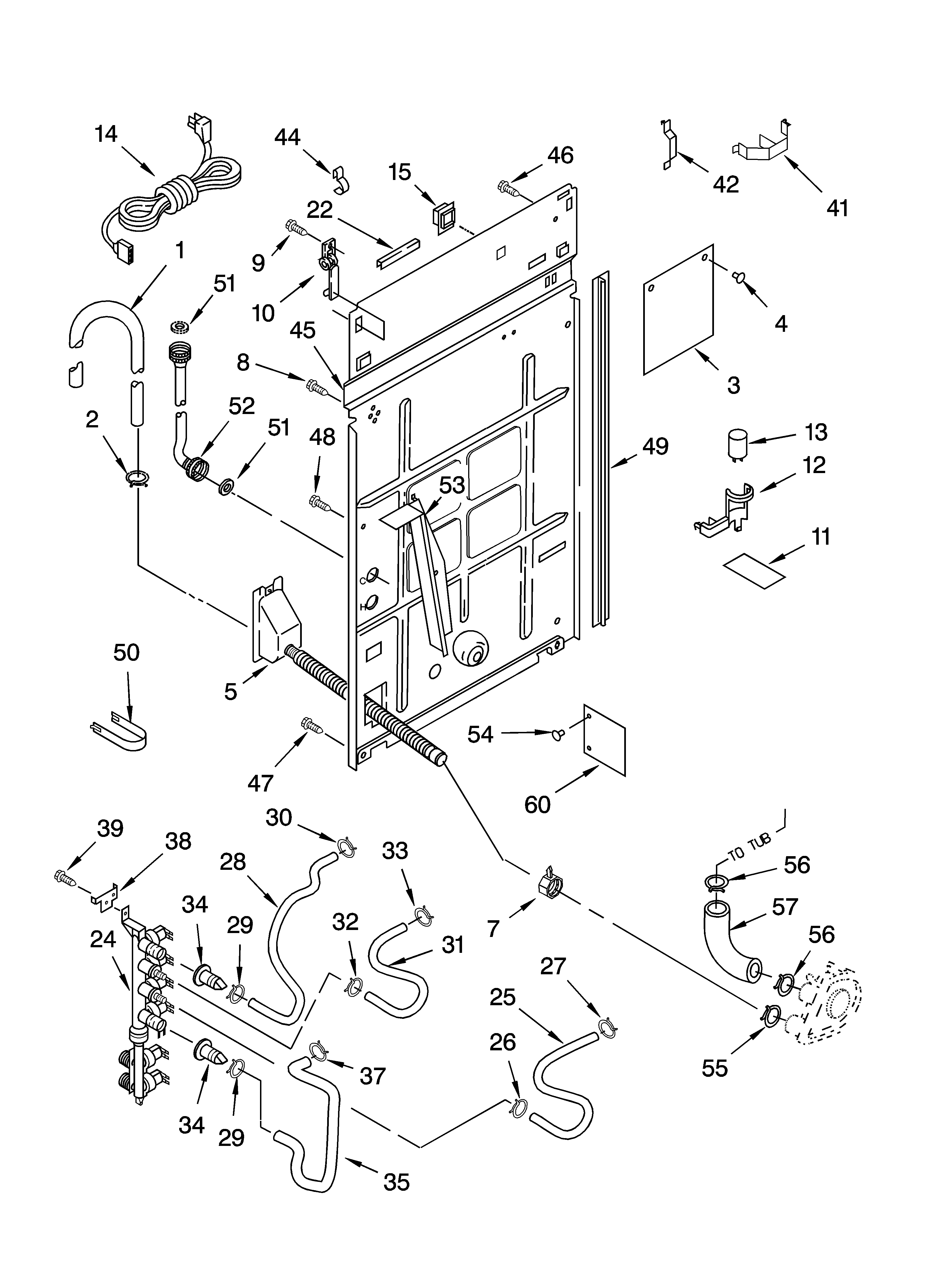 Kenmore 11024994300 rear panel parts diagram
