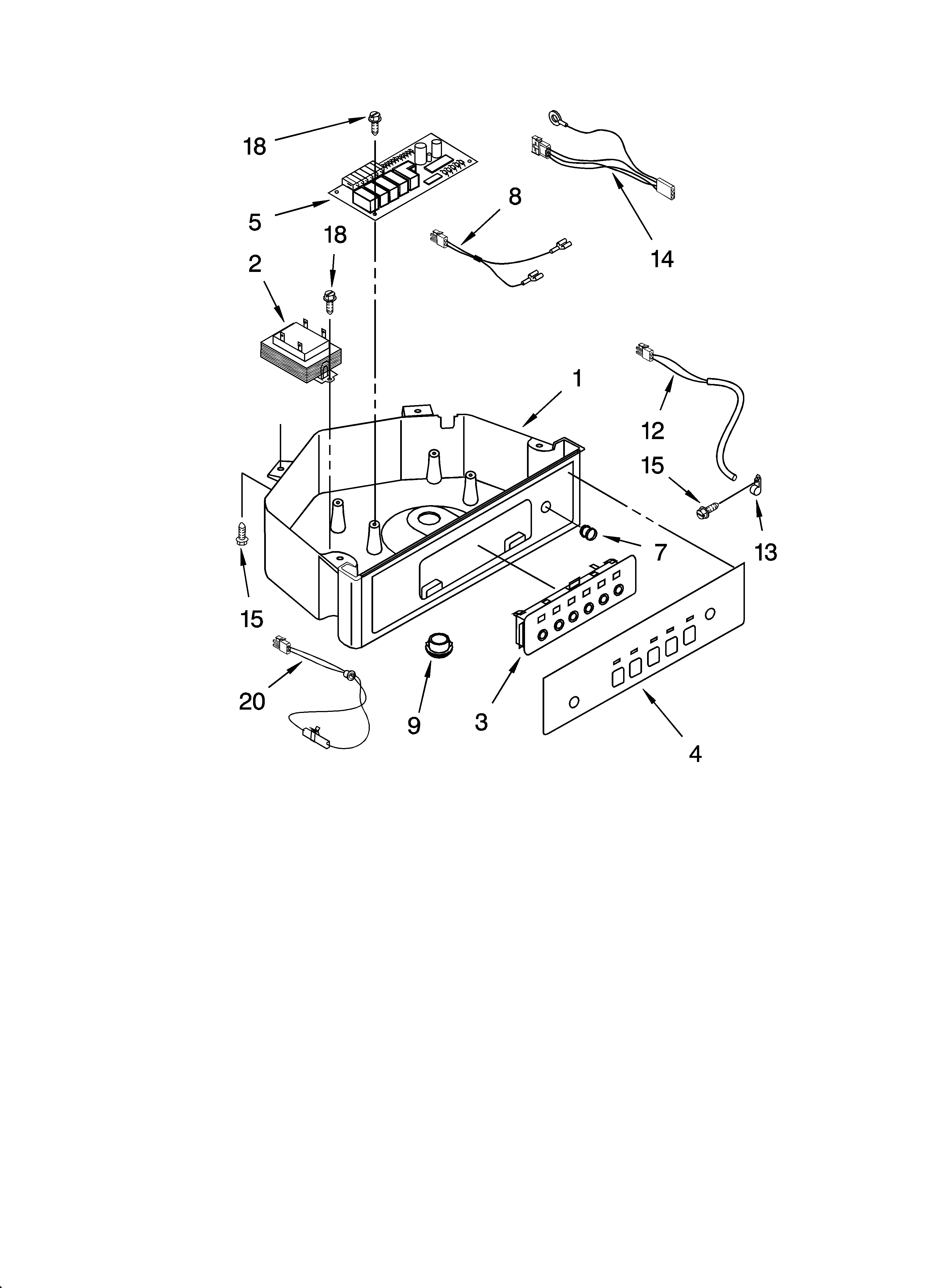 Kenmore 10689482996 control panel parts diagram
