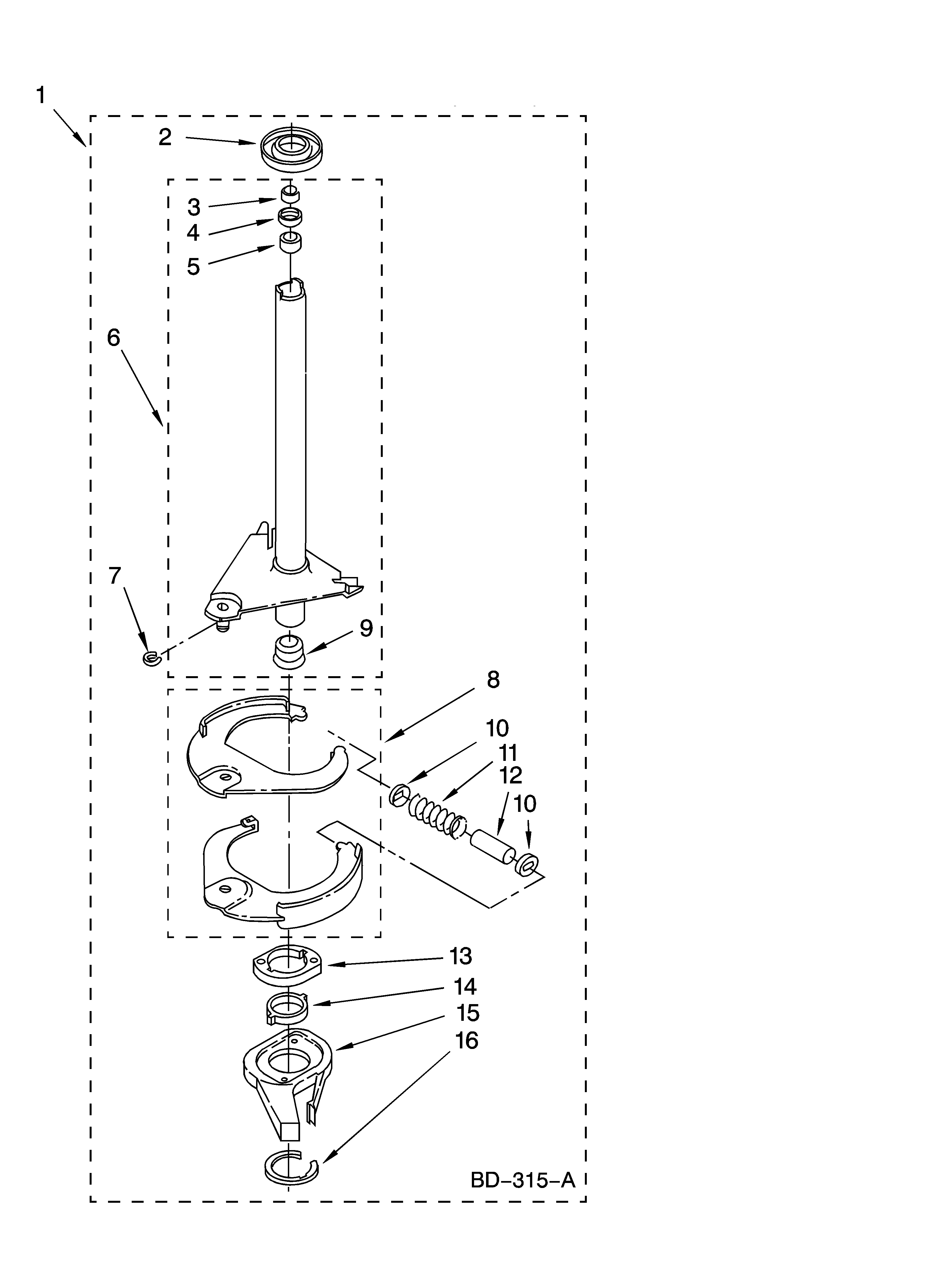 Kenmore 11022942100 brake and drive tube parts diagram