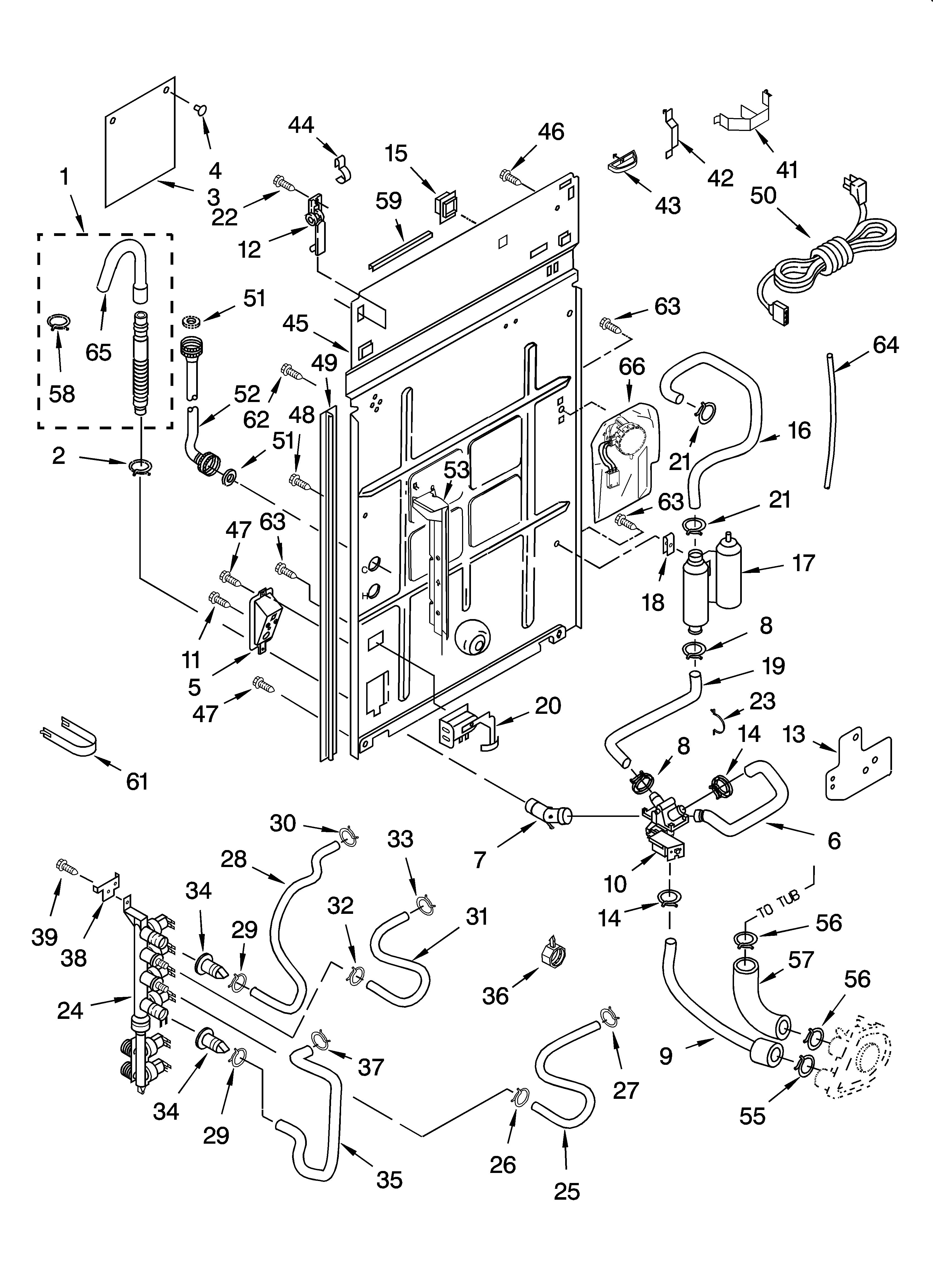 Kenmore 11024036301 rear panel parts diagram