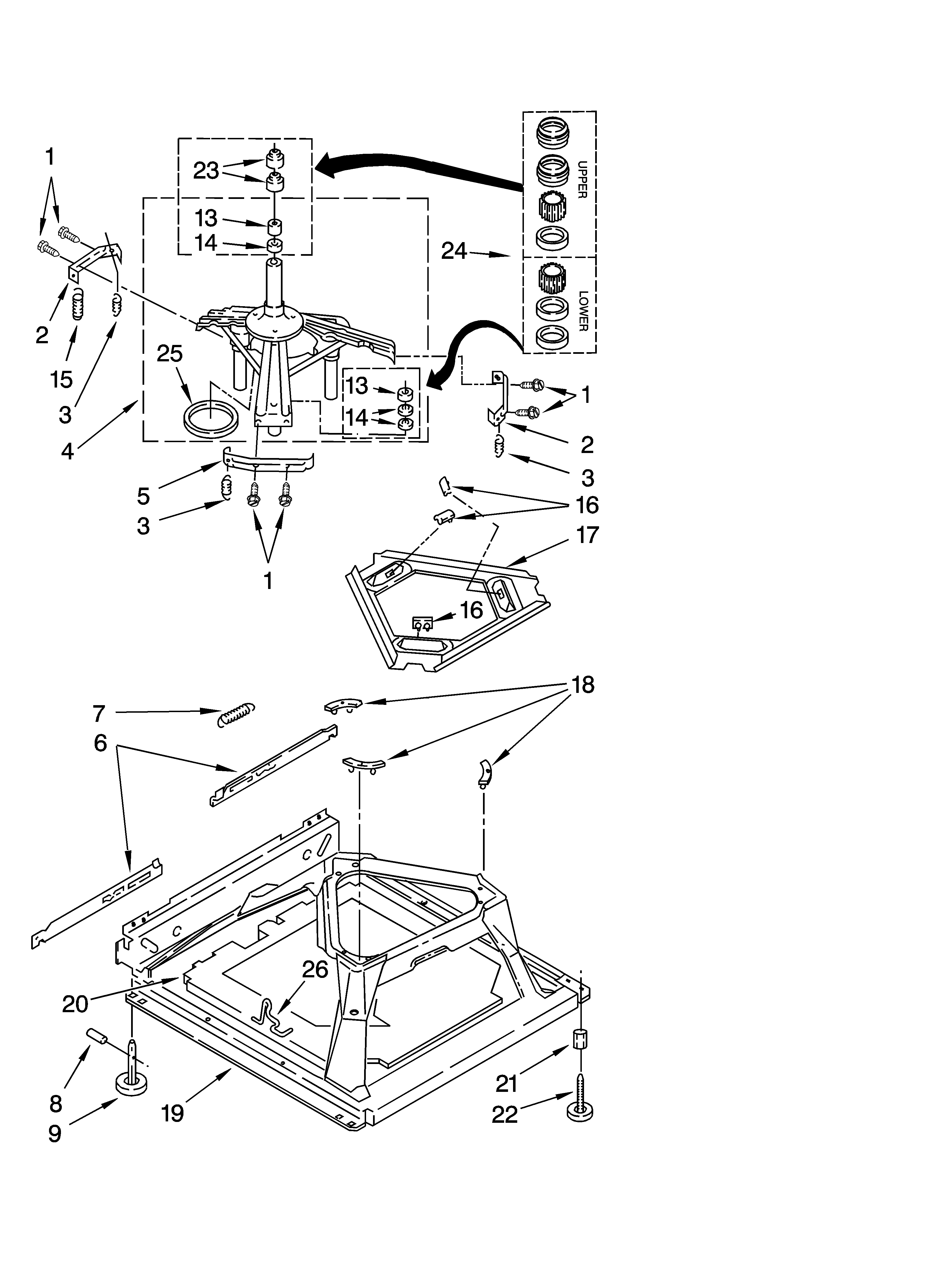 Kenmore 11024036301 machine base parts diagram