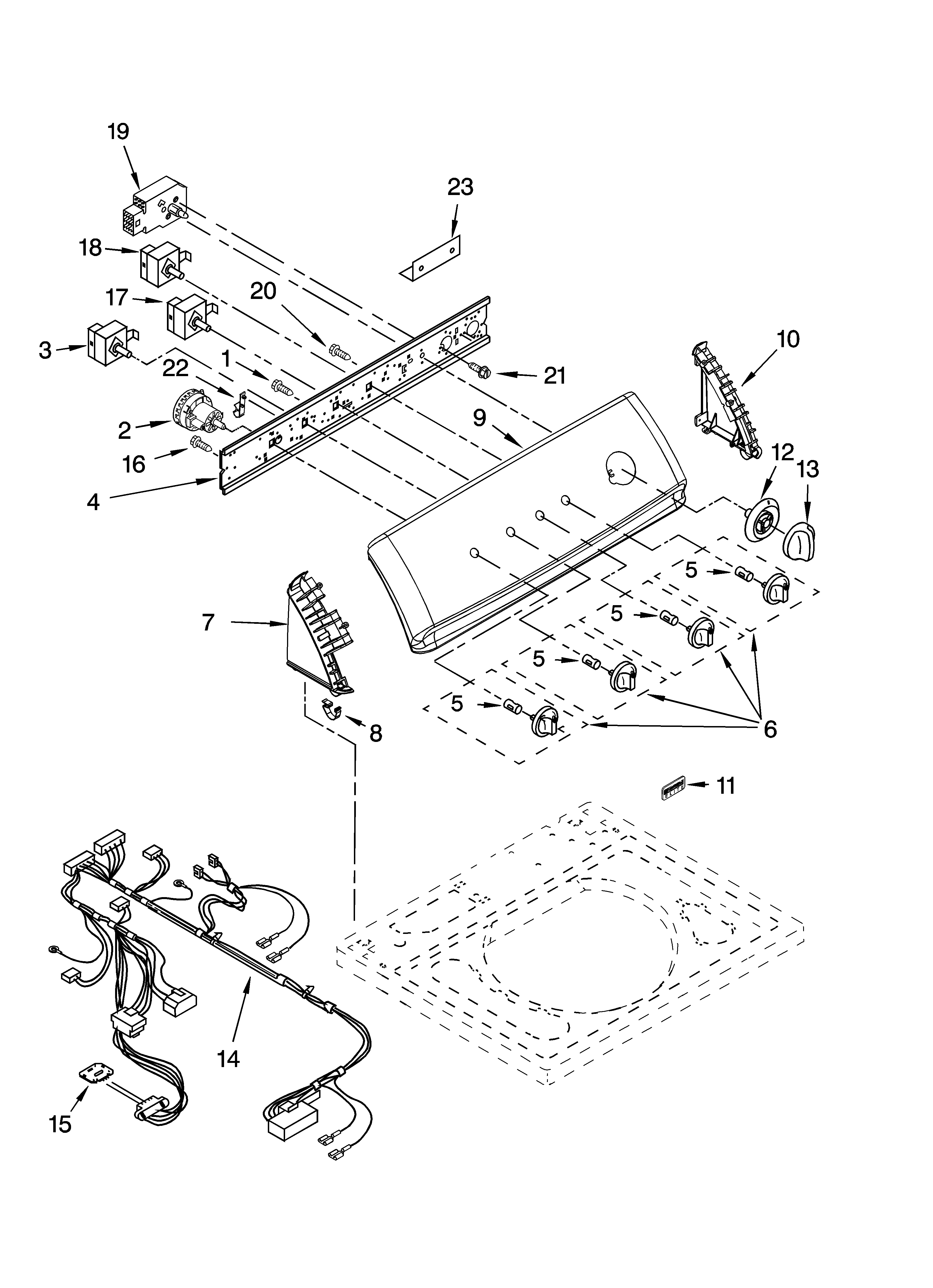 Kenmore 11024036301 control panel parts diagram