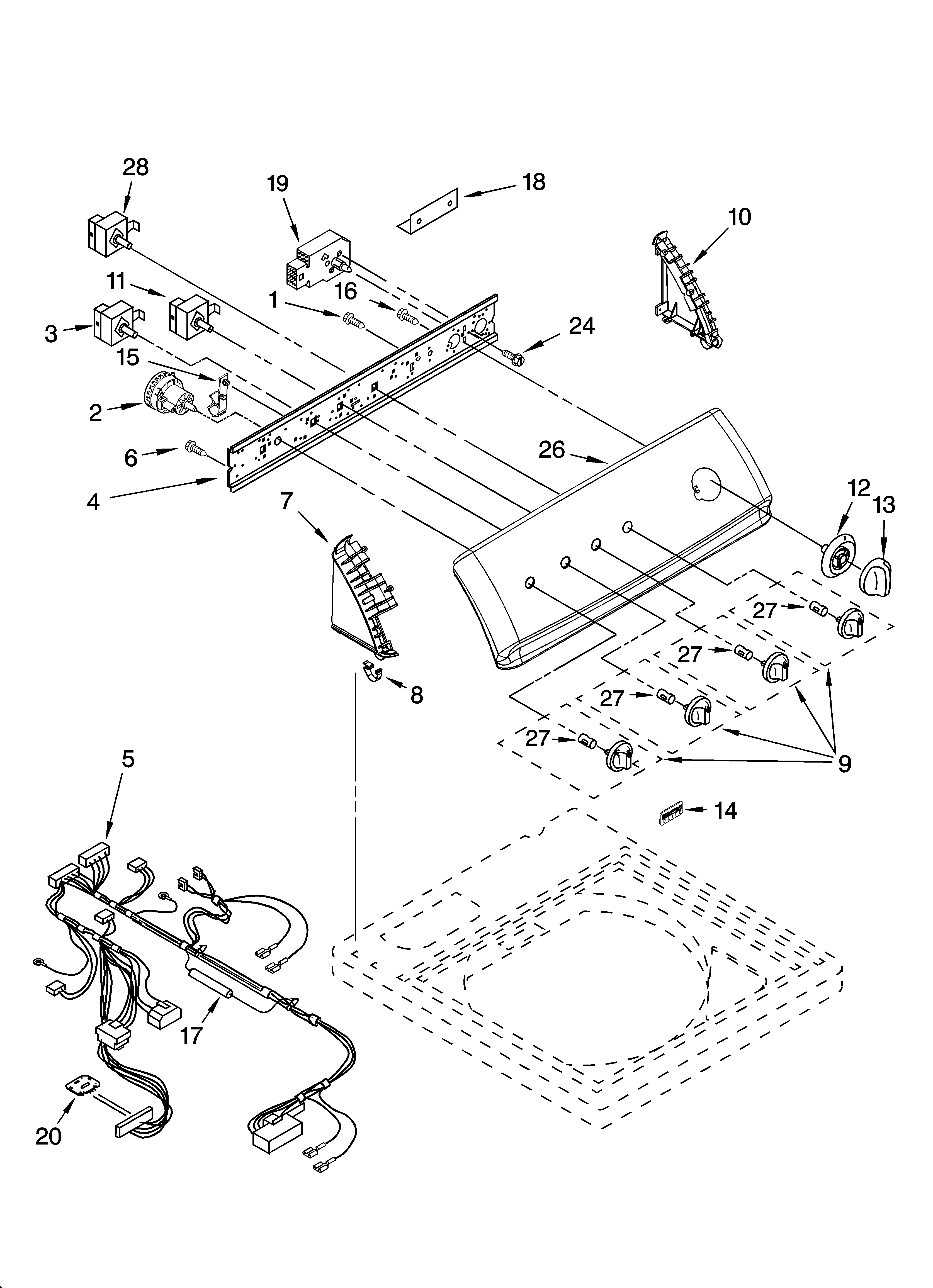 Kenmore Elite 11024942300 control panel parts diagram