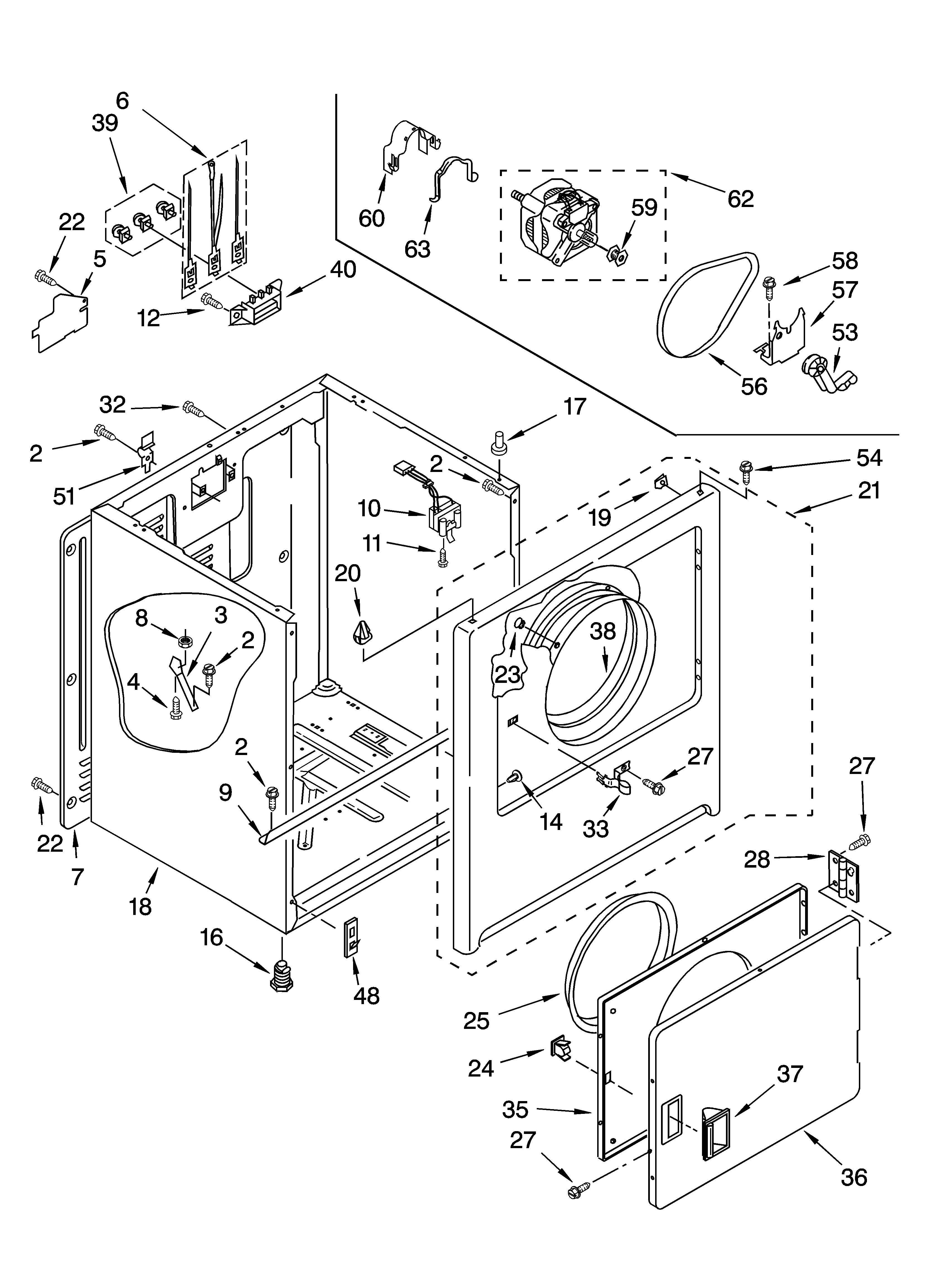 Kenmore 11060012002 cabinet parts diagram