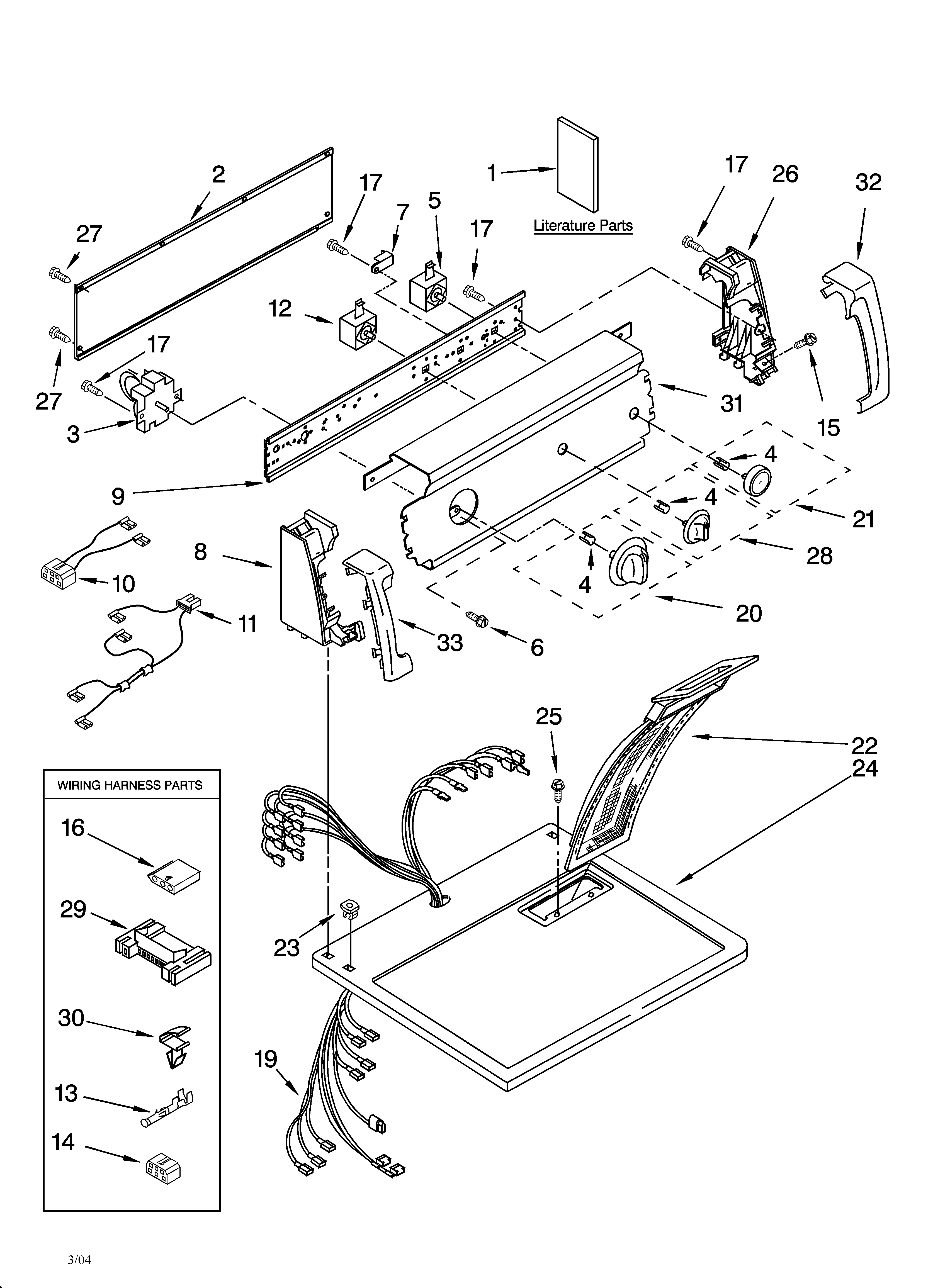 Kenmore 11062722102 top and console parts diagram