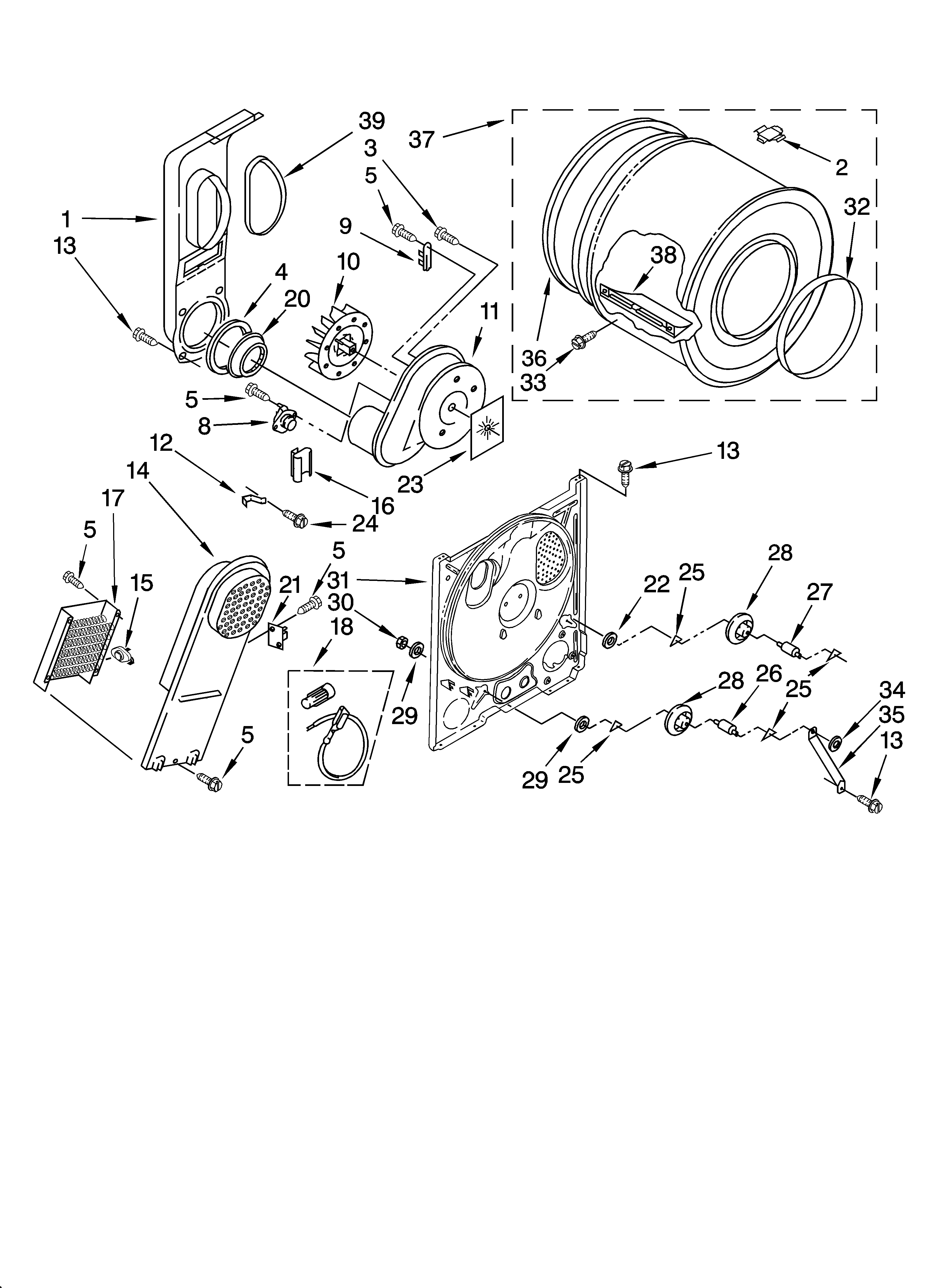 Kenmore 11064102301 bulkhead parts diagram