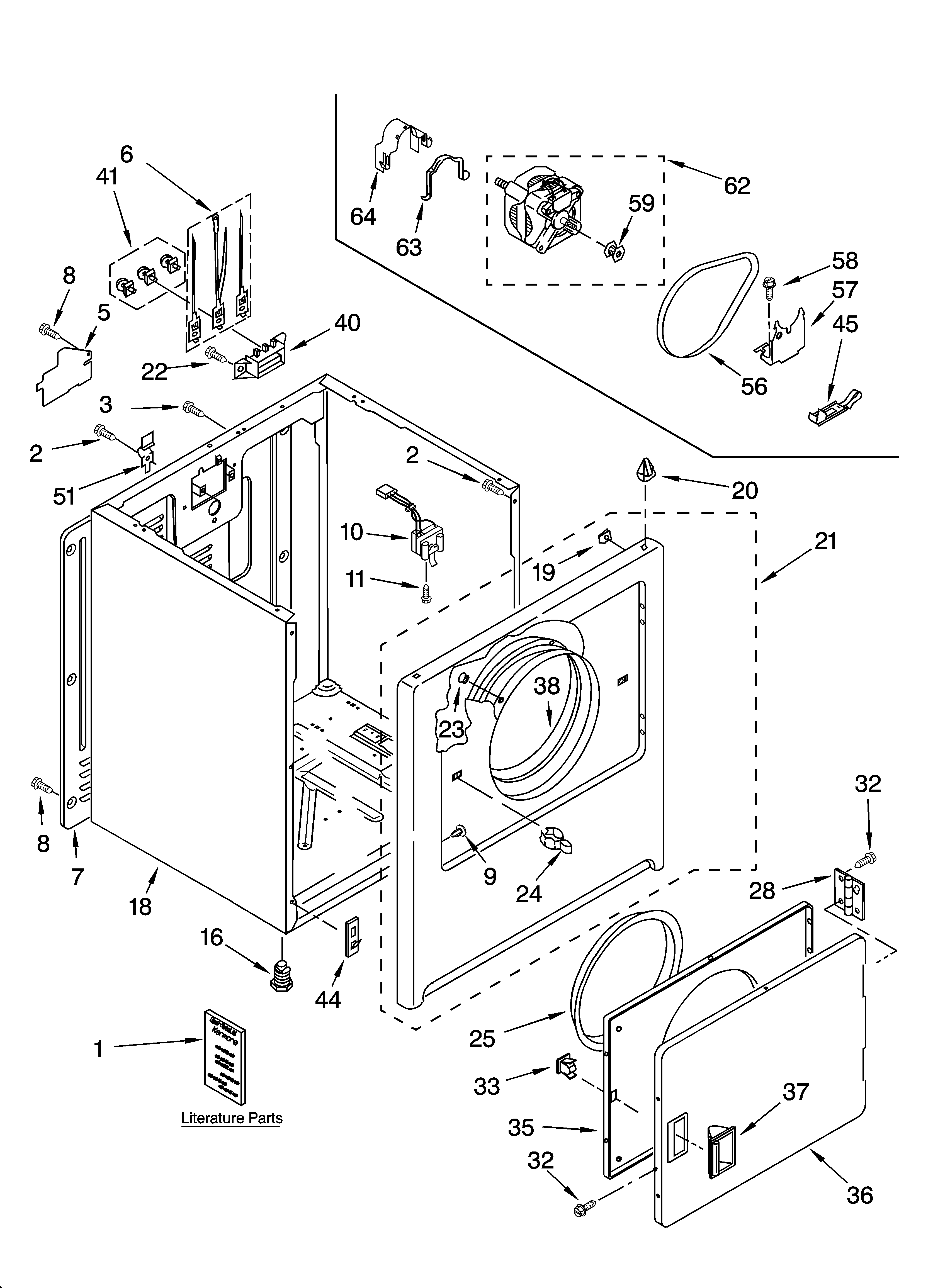 Kenmore 11064212200 cabinet parts diagram