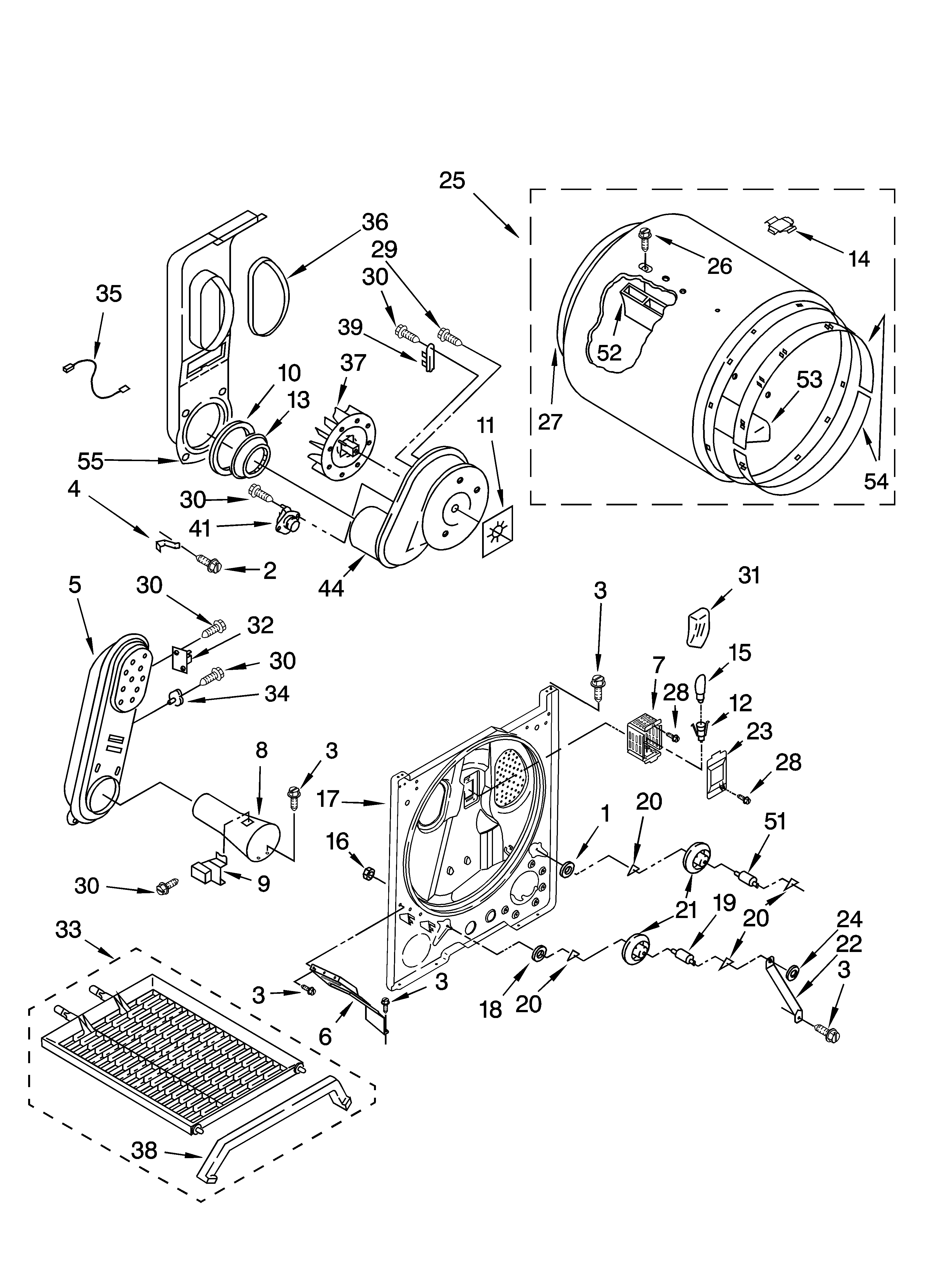 Kenmore 11074854400 bulkhead parts and optional parts (not included) diagram