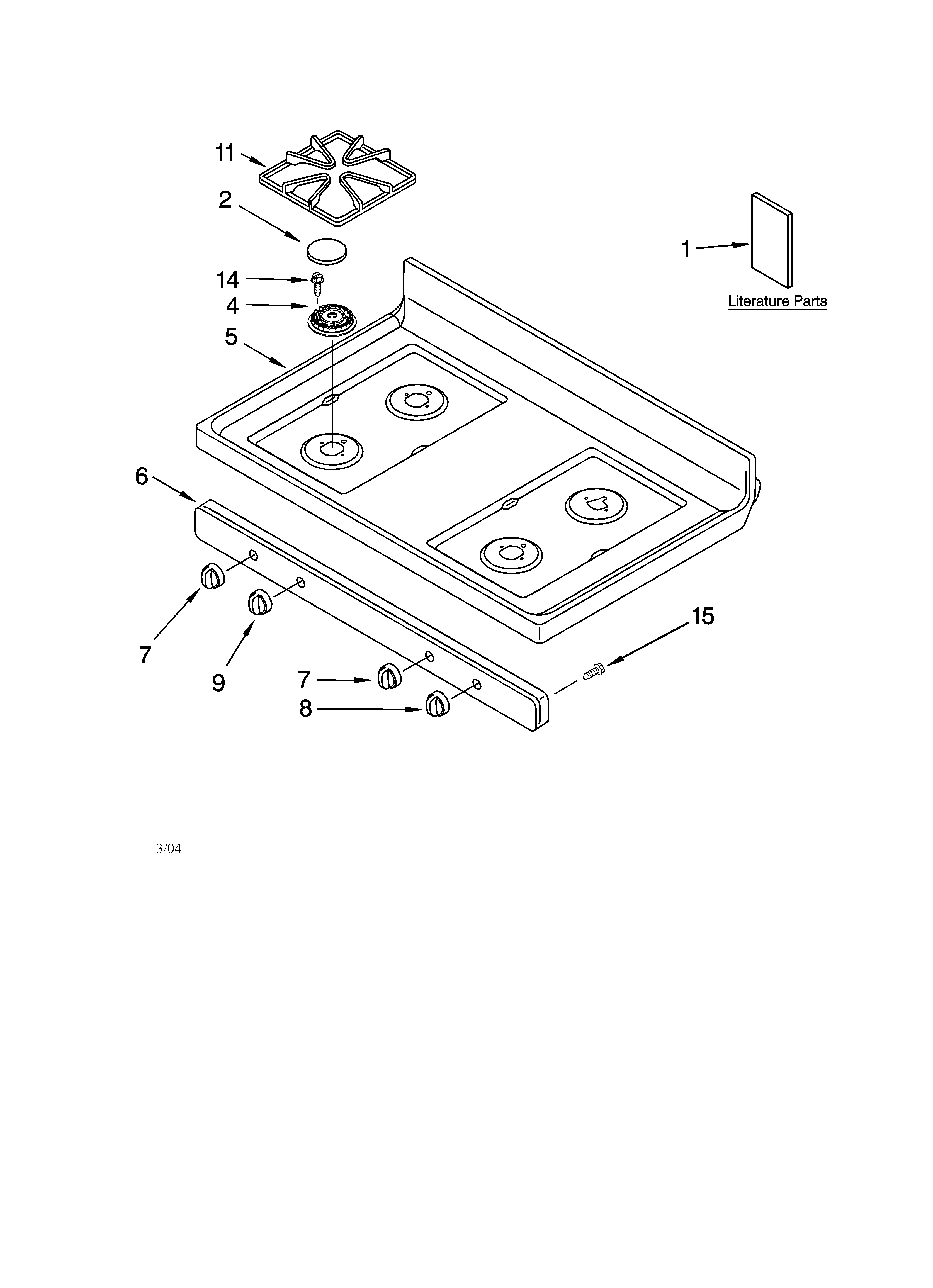 Kenmore 66572024102 cooktop parts diagram