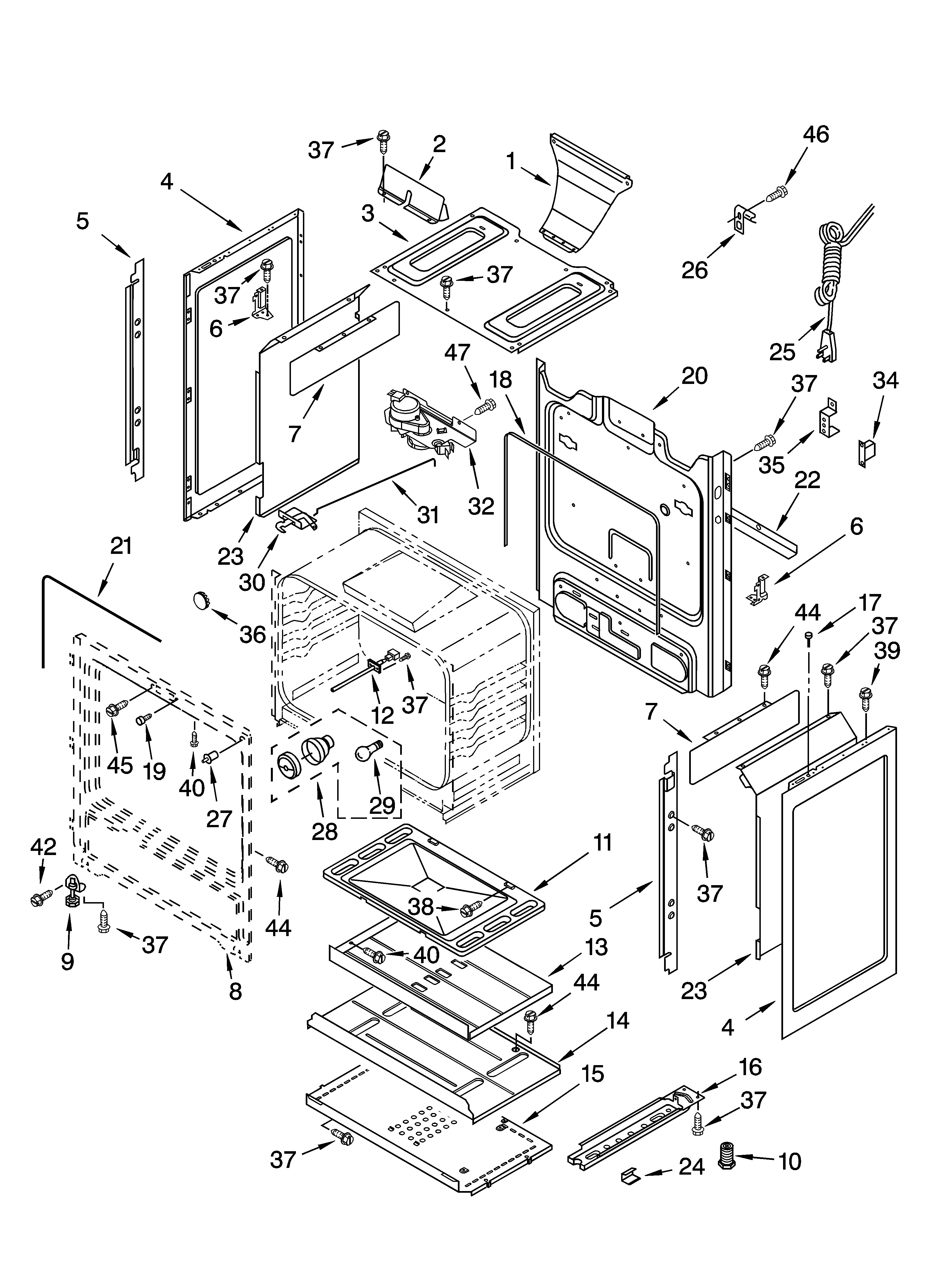 Kenmore 66572024102 chassis parts diagram