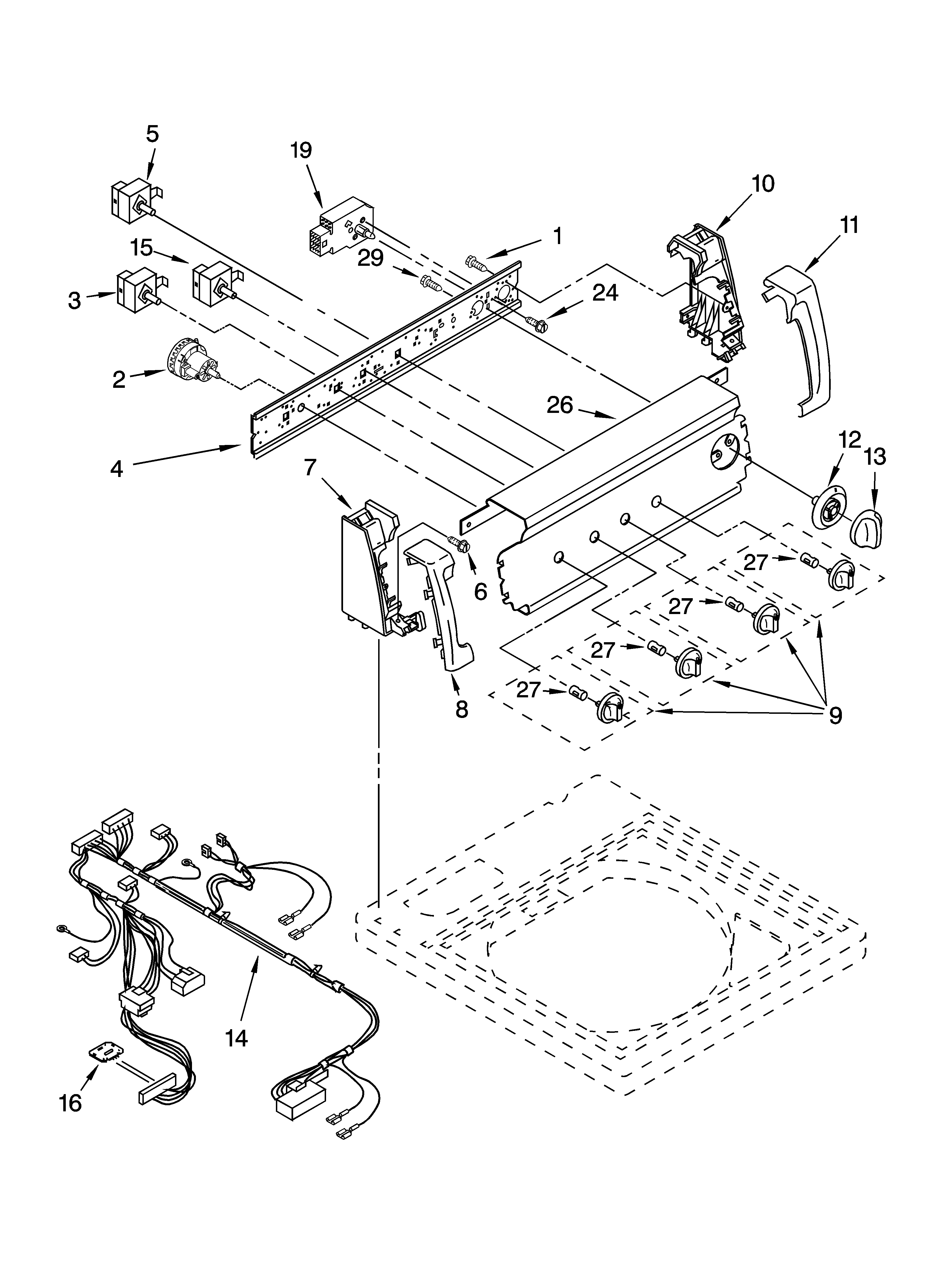 Kenmore 11025842400 control panel parts diagram