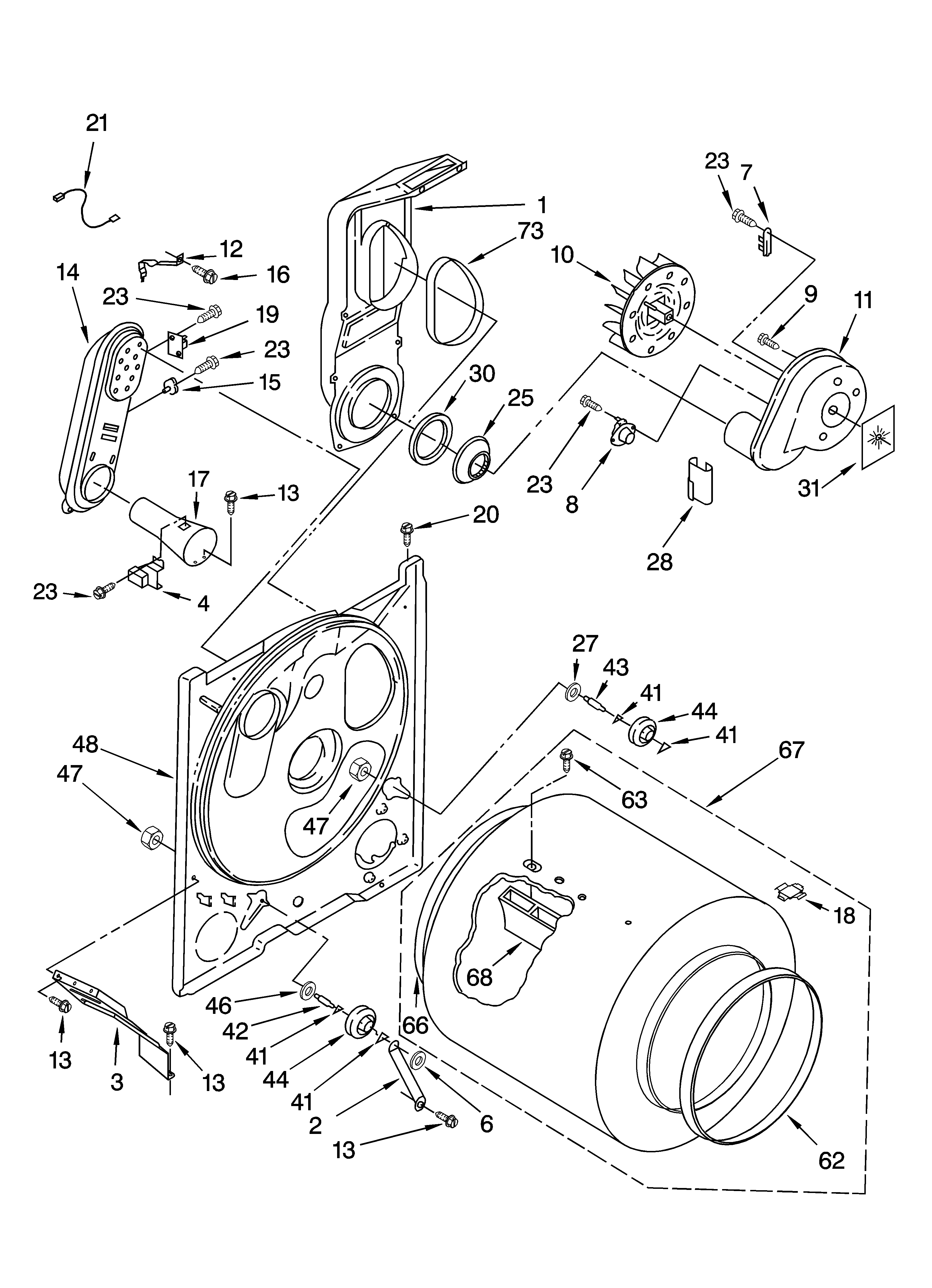 Kenmore 11070012002 bulkhead parts diagram