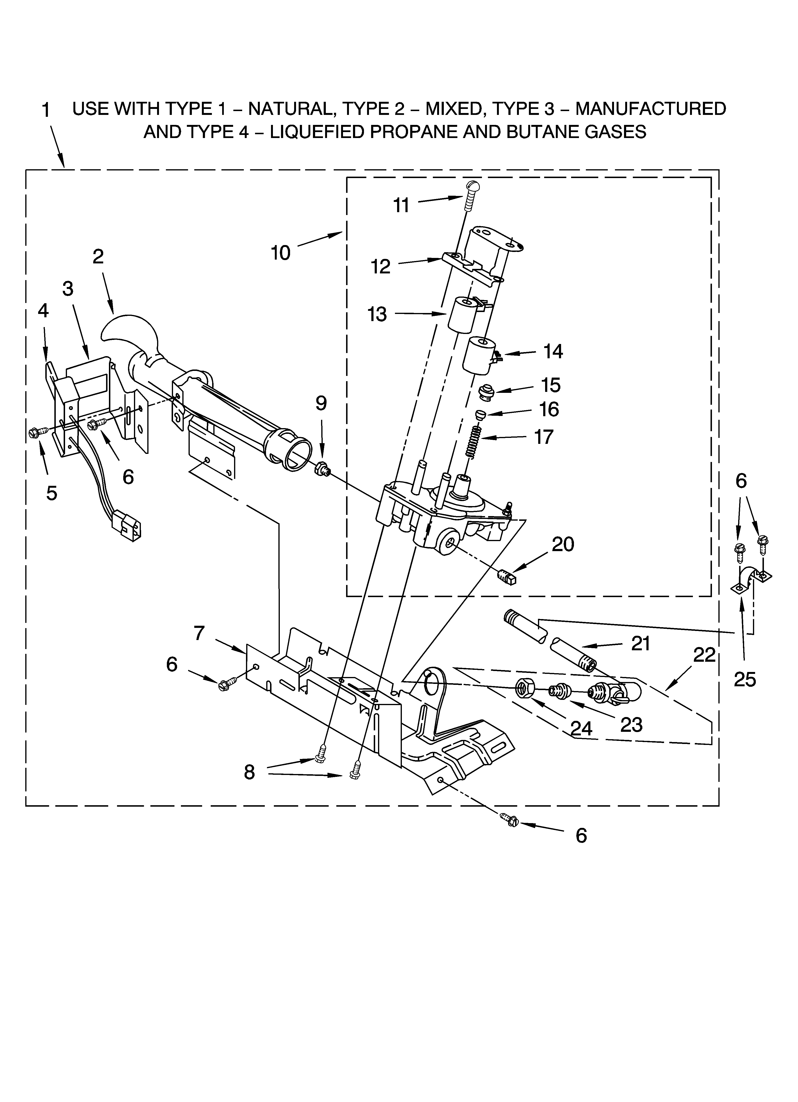 Kenmore 11070012002 3401771 burner assembly diagram