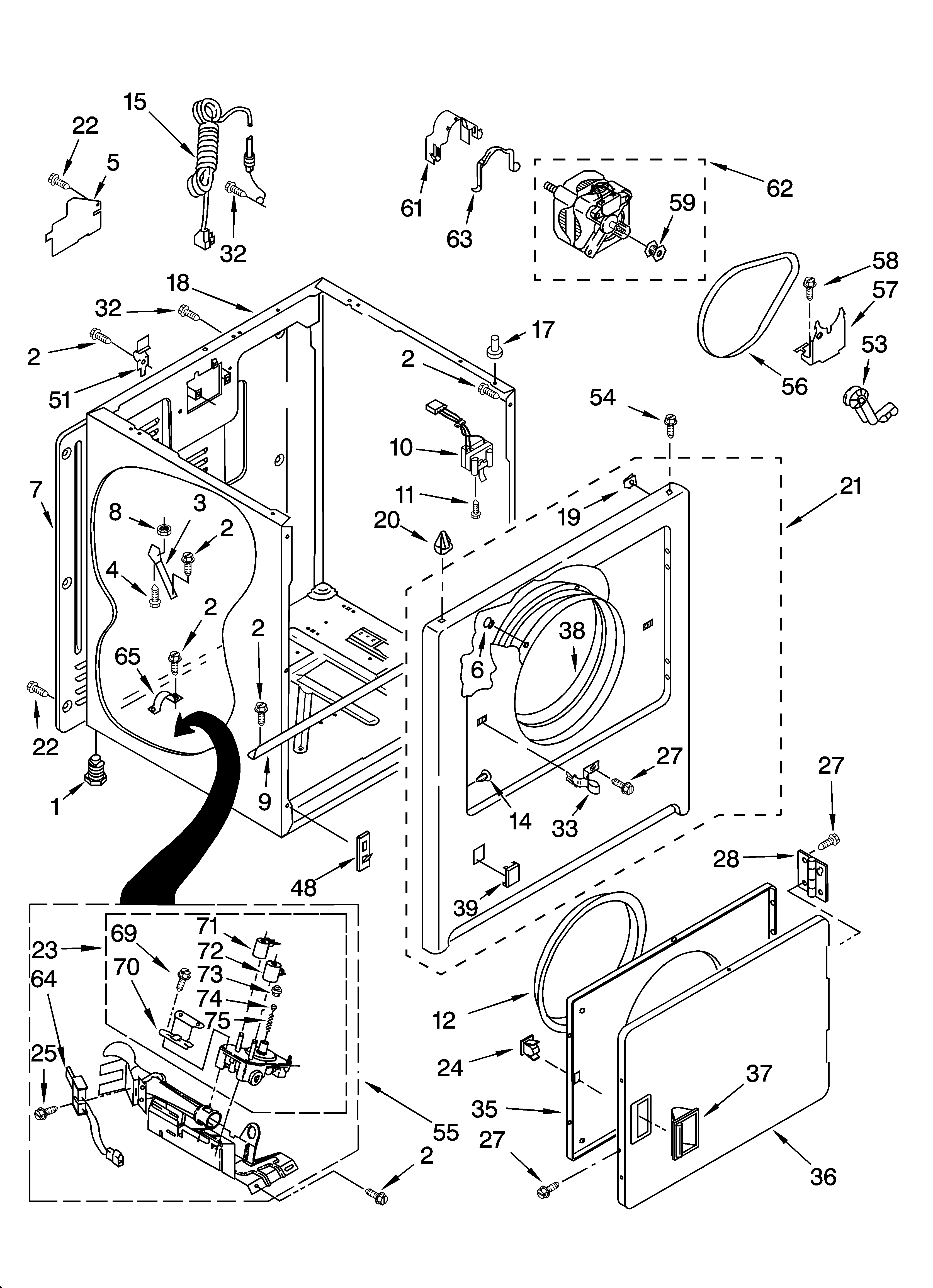 Kenmore 11070172002 cabinet parts diagram