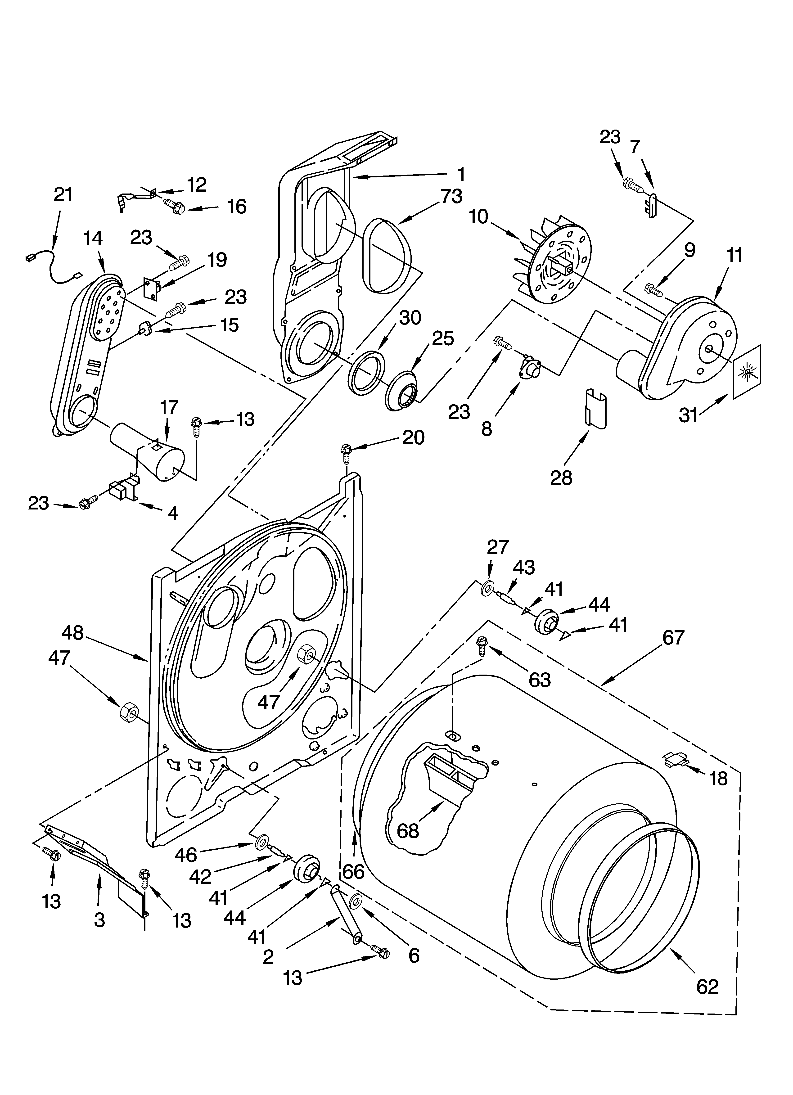 Kenmore 11070172002 bulkhead parts diagram